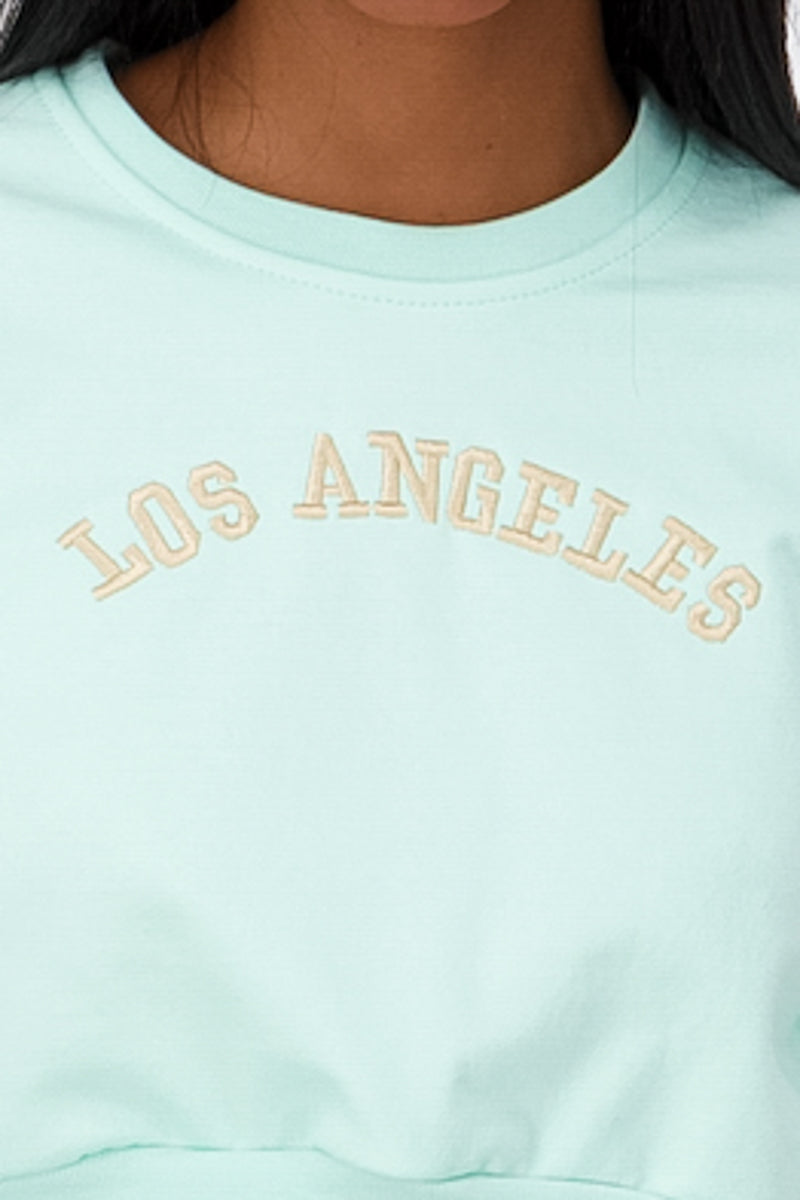 Los Angeles Graphic Cropped Sweatshirt MINT