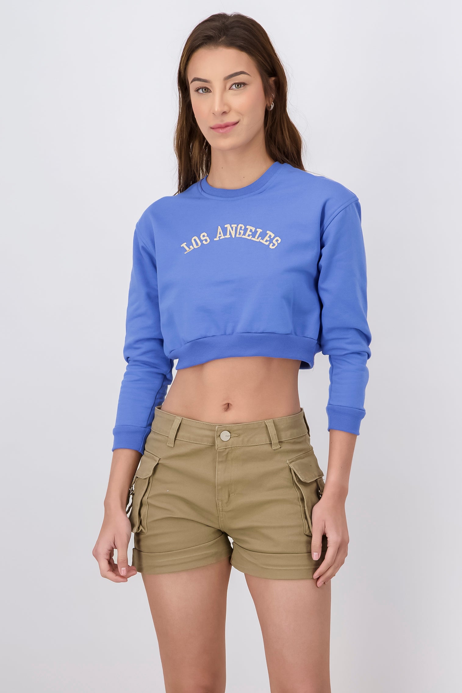 Los Angeles Graphic Cropped Sweatshirt INDIGO