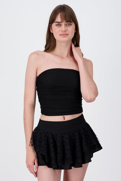 Mesh Strapless Top BLACK