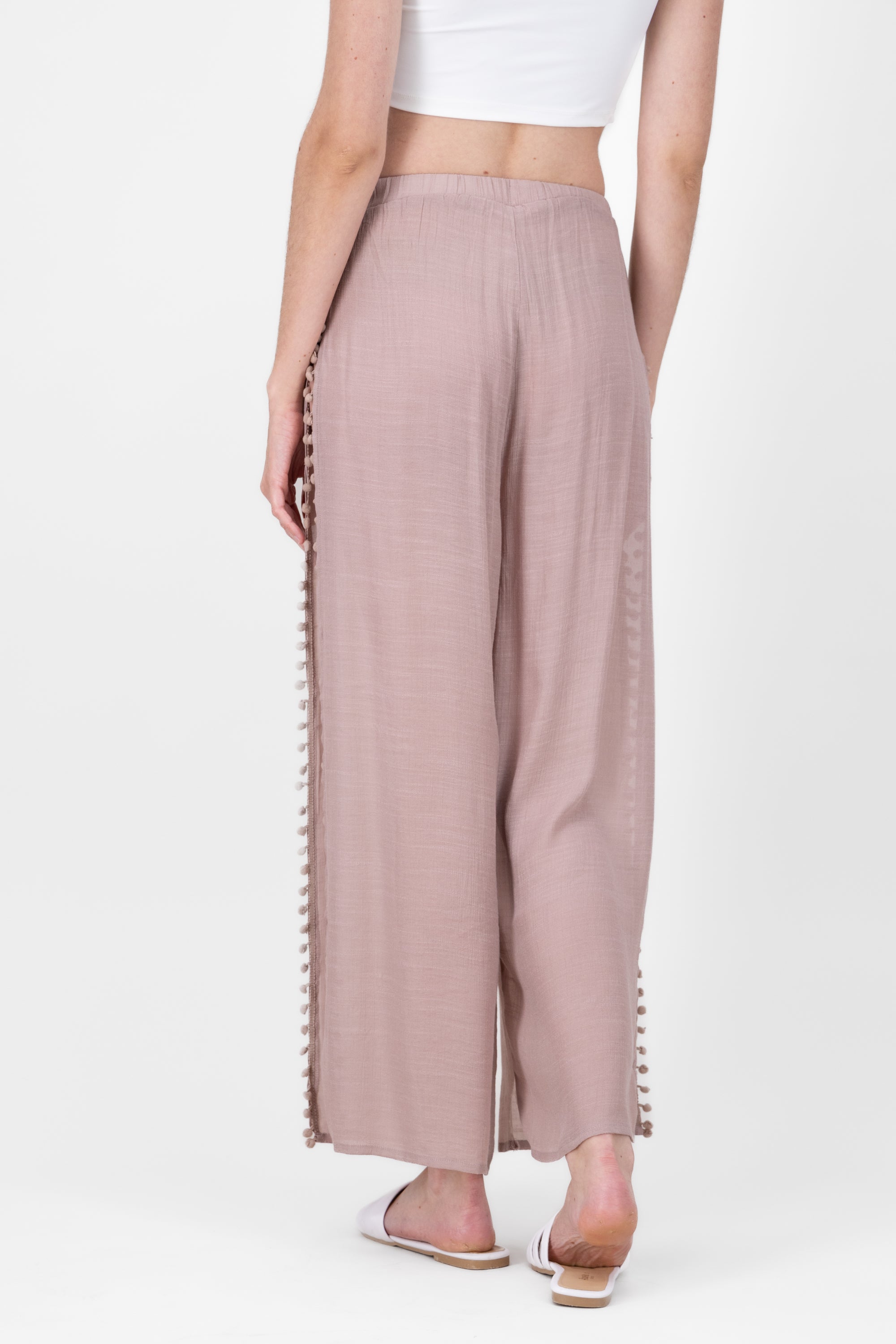 Mesh Wide Leg Cover Up Pants SAND