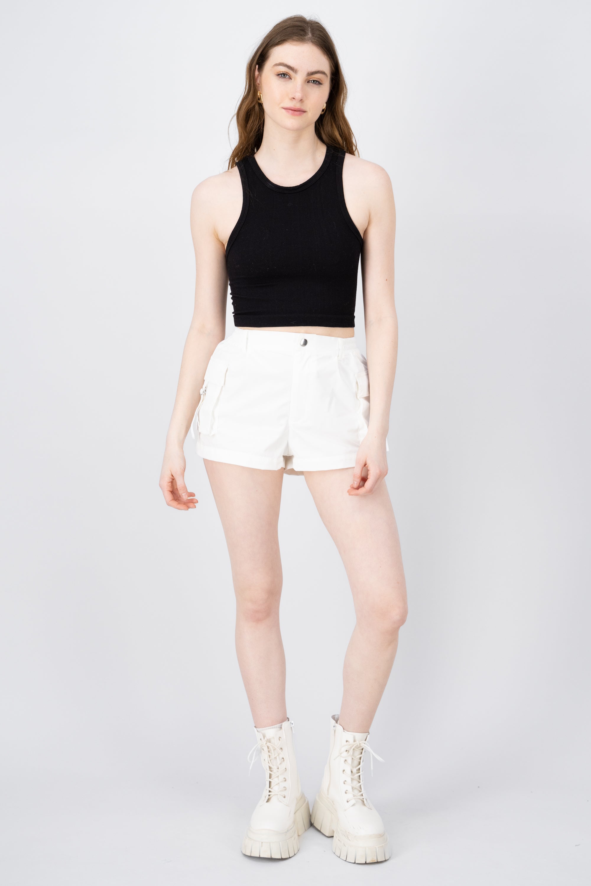 Cargo Mini Shorts WHITE