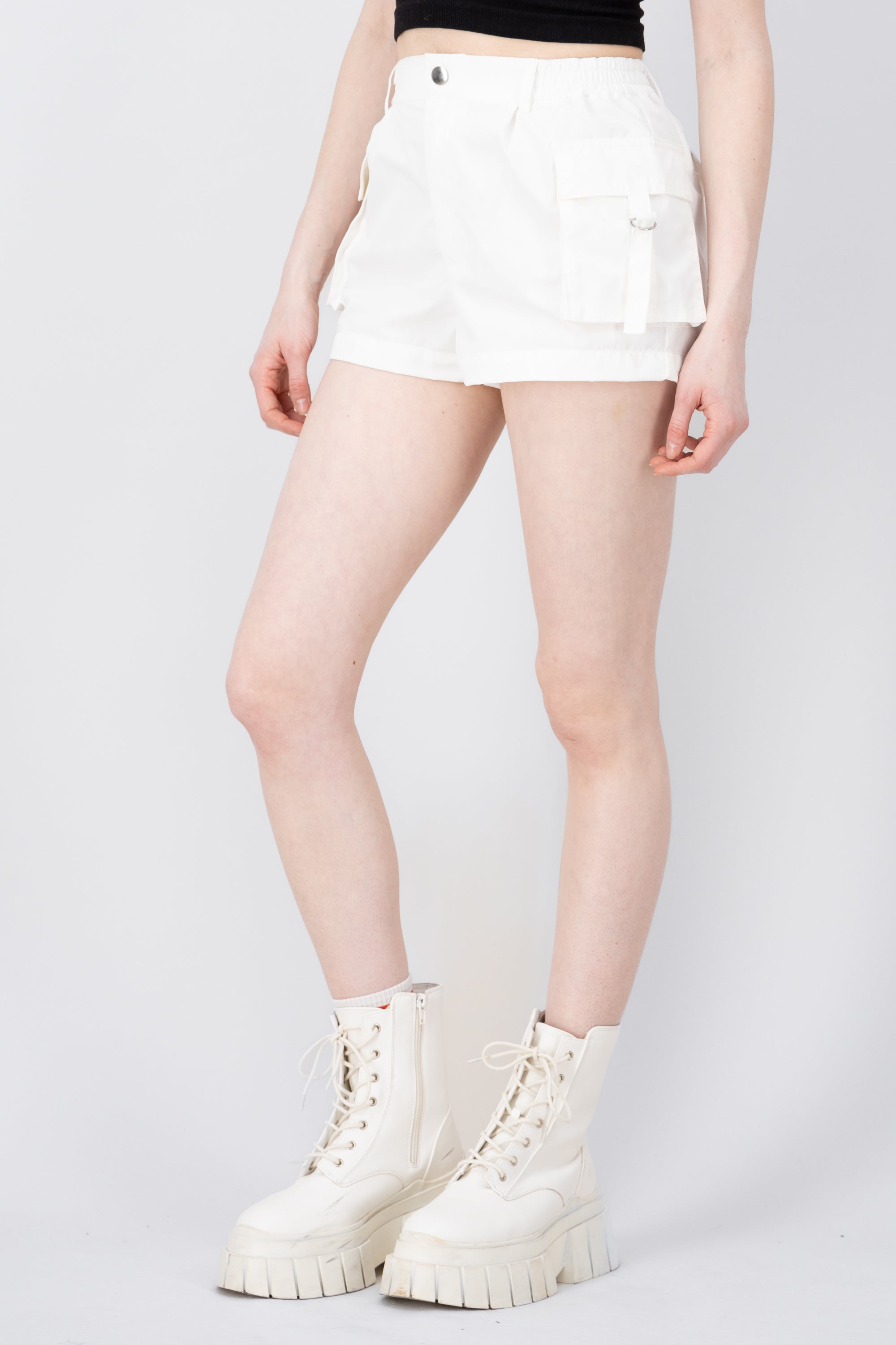 Cargo Mini Shorts WHITE