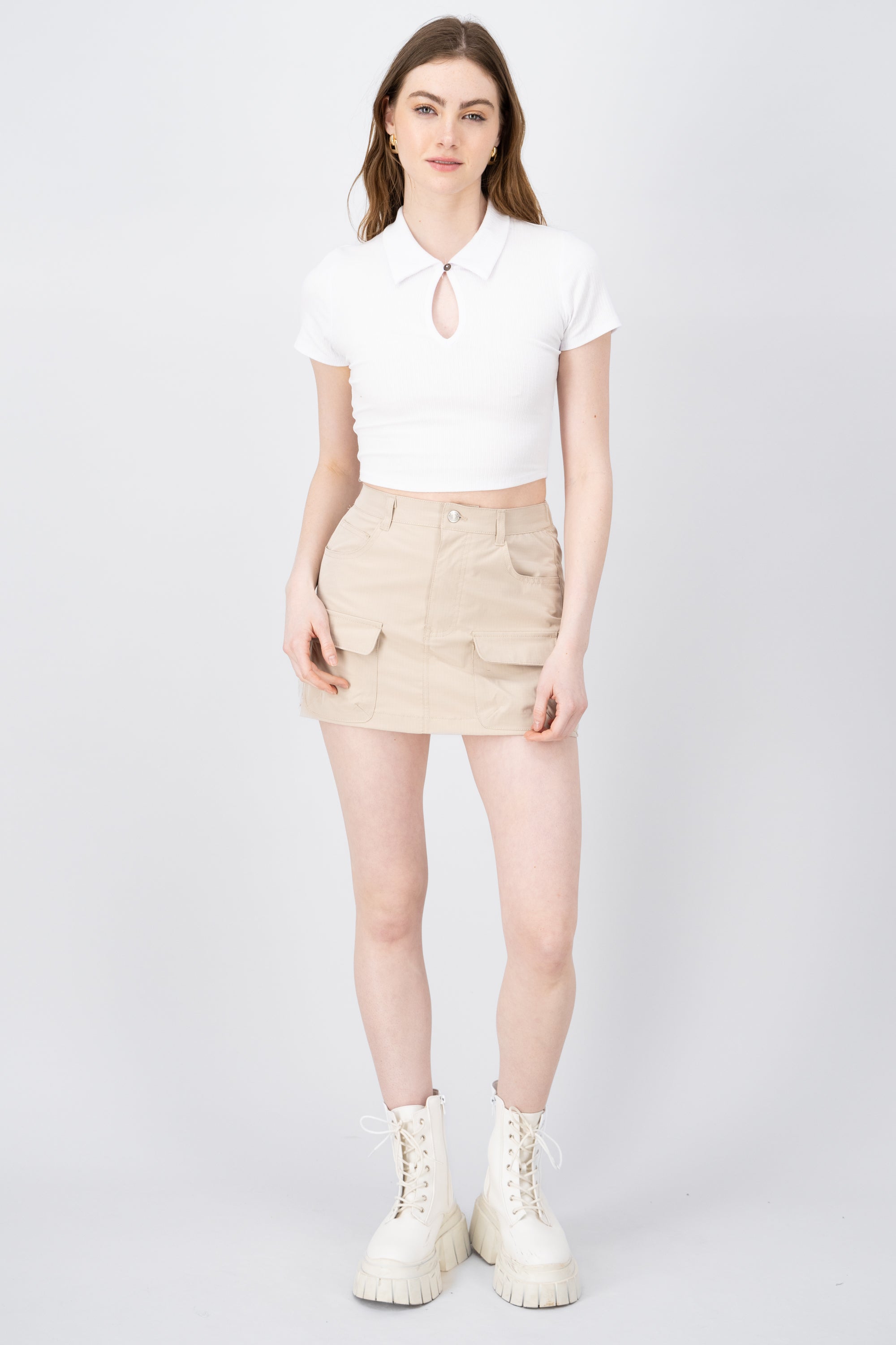 Mini Parachute Cargo Skirt KHAKI