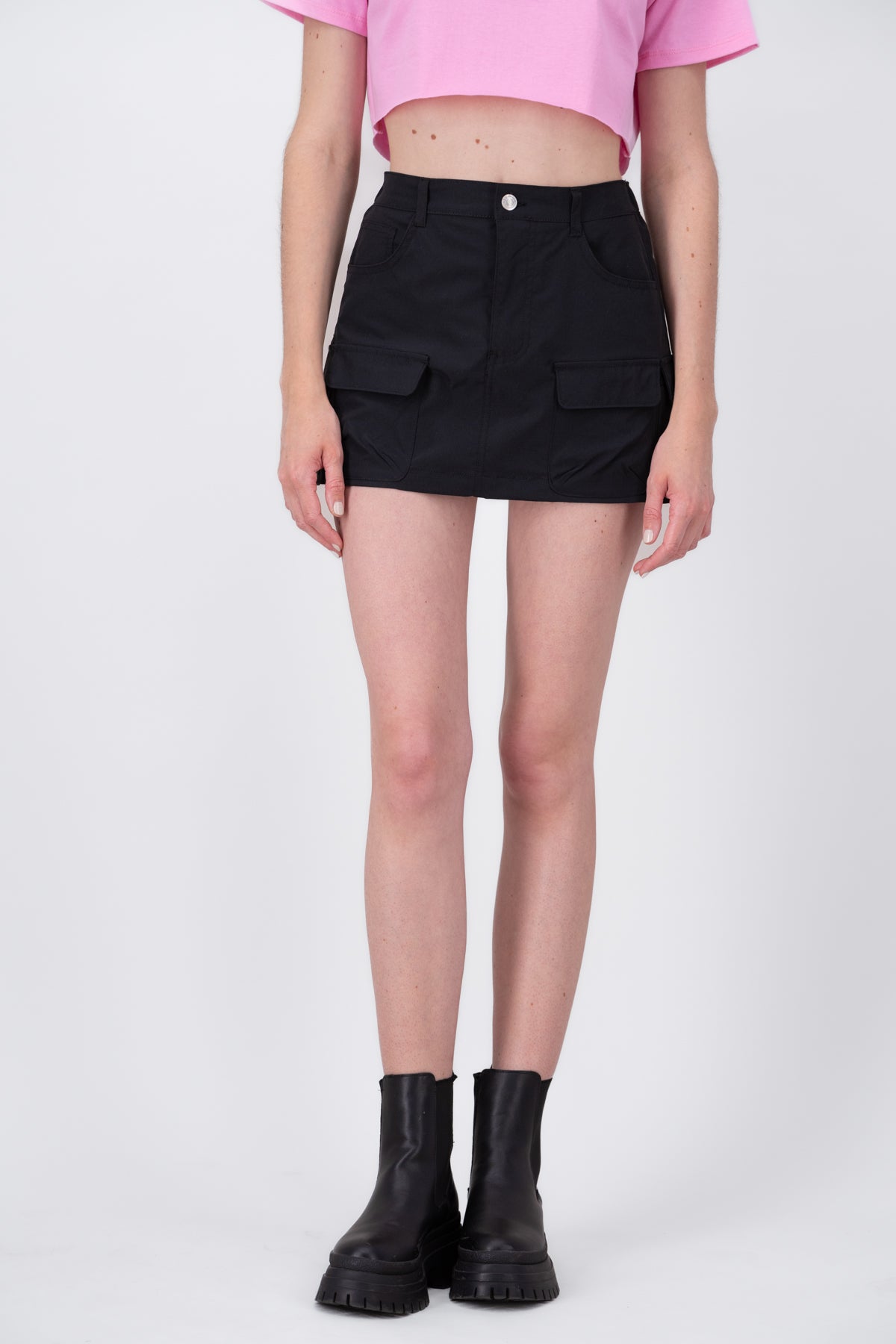 Mini Parachute Cargo Skirt BLACK