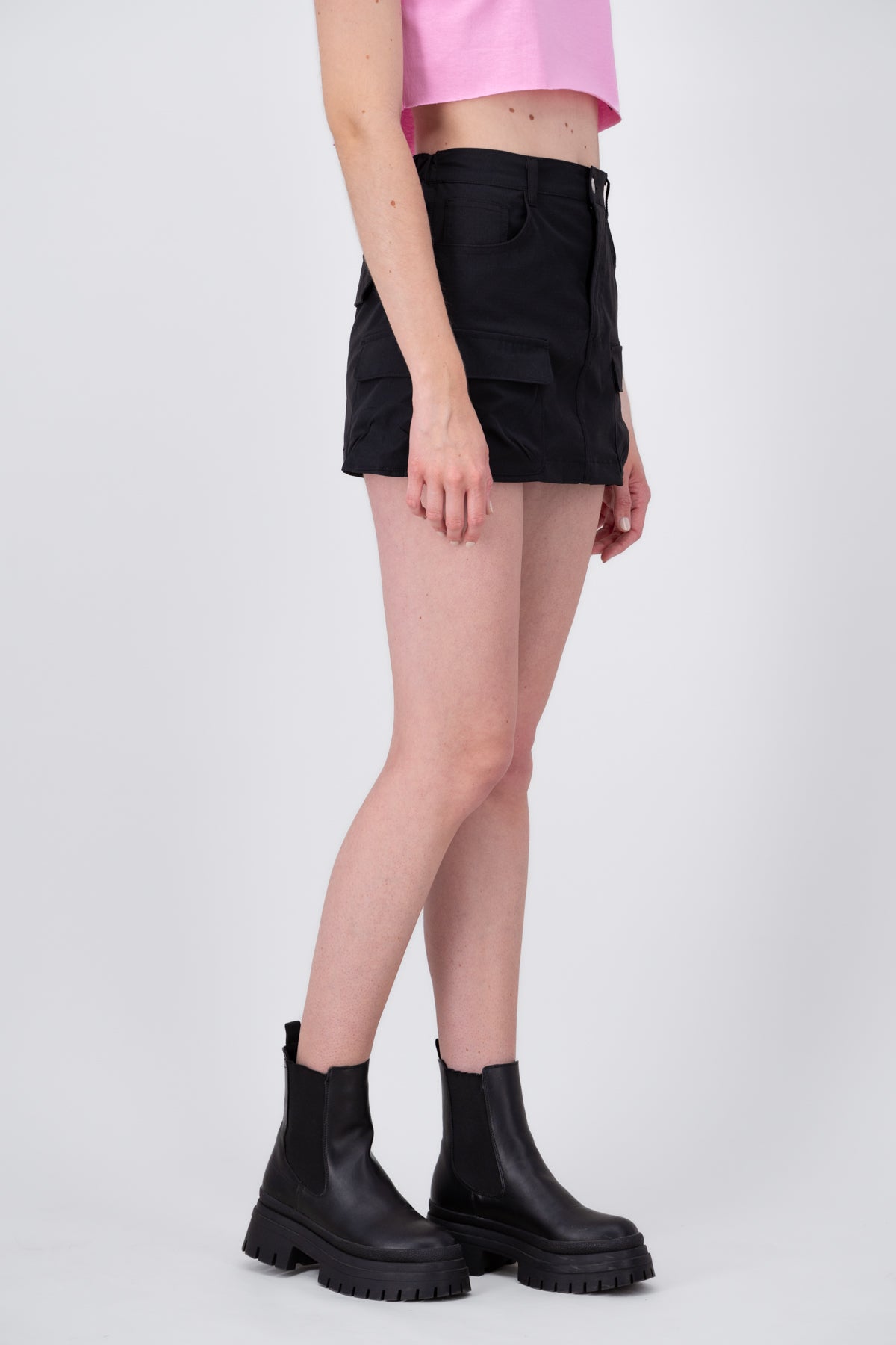 Mini Parachute Cargo Skirt BLACK