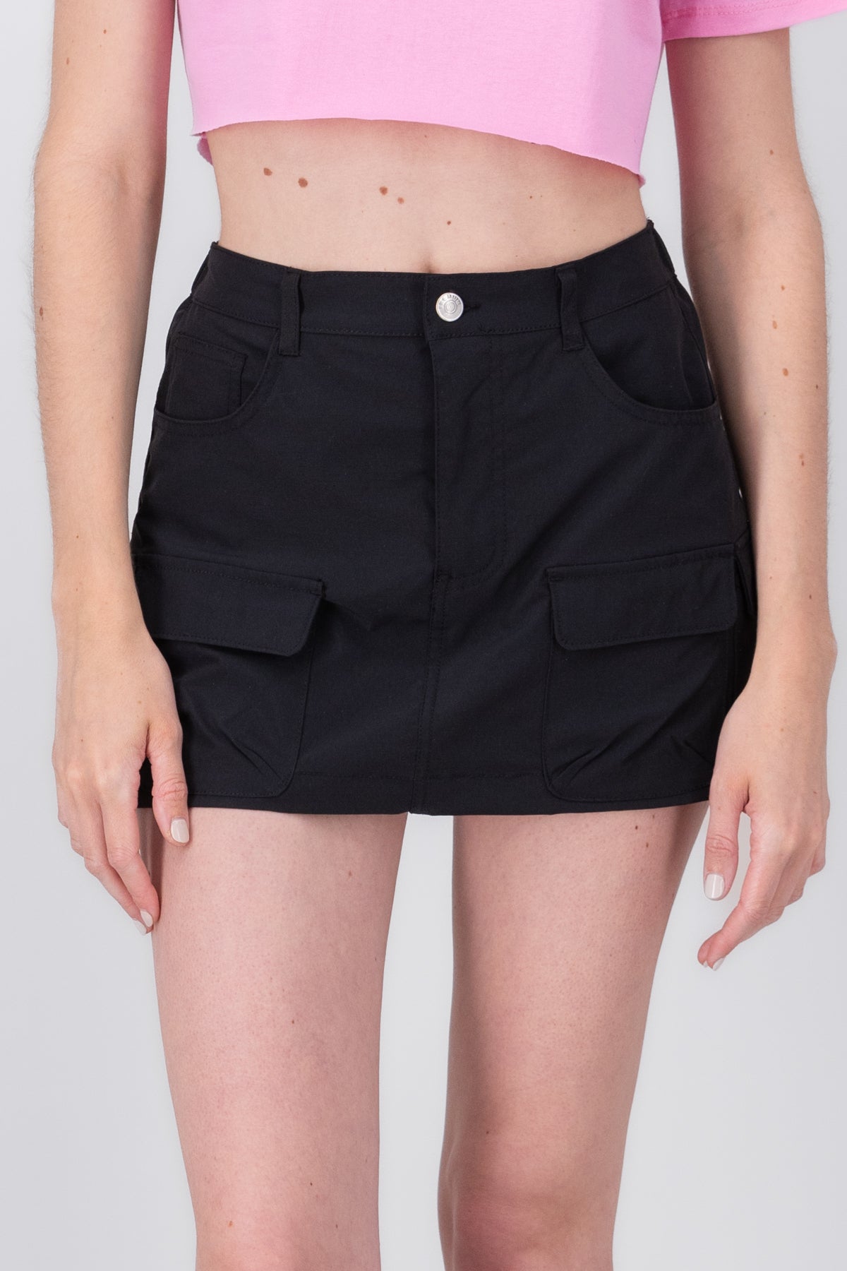 Mini Parachute Cargo Skirt BLACK