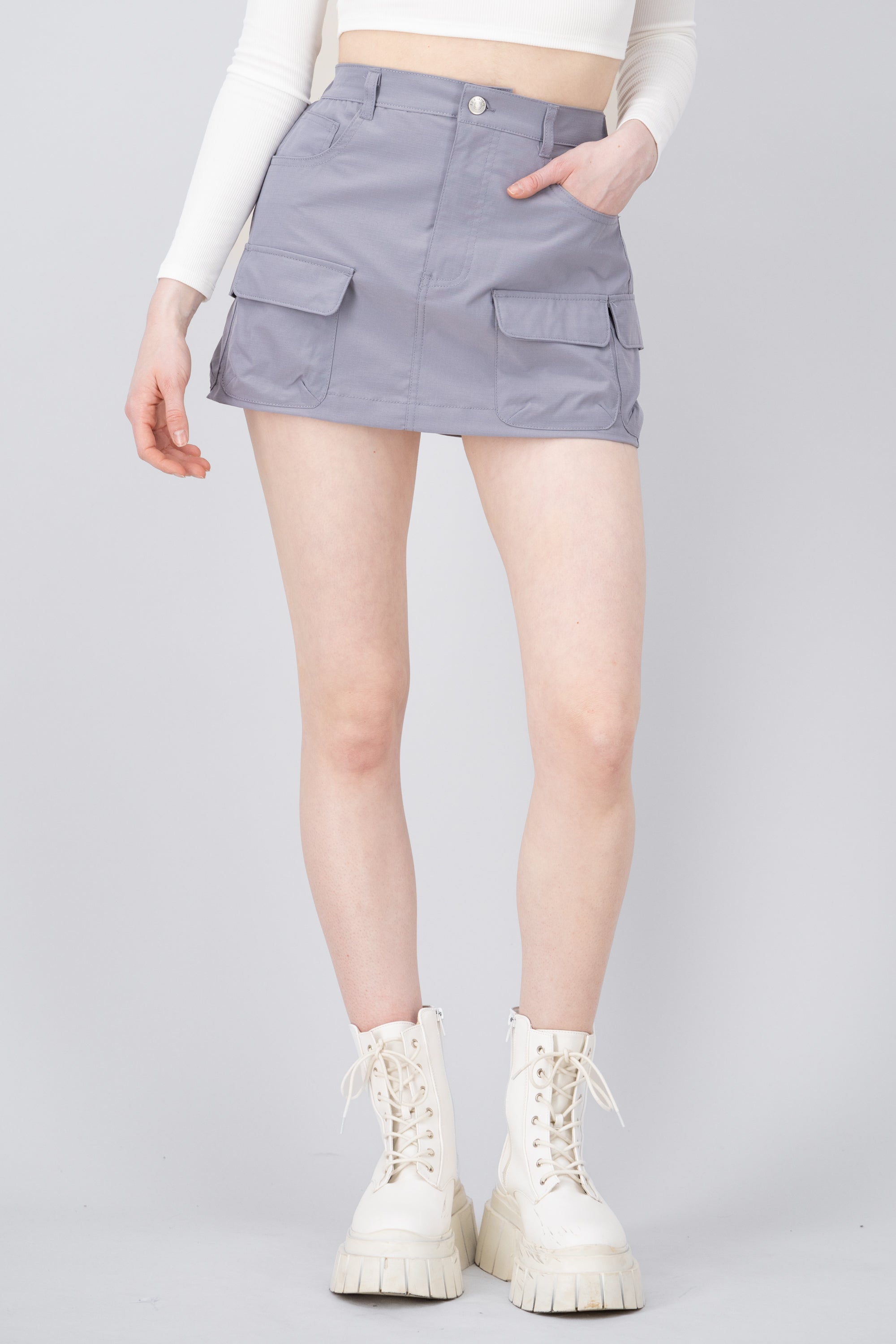 Mini Parachute Cargo Skirt GRAY