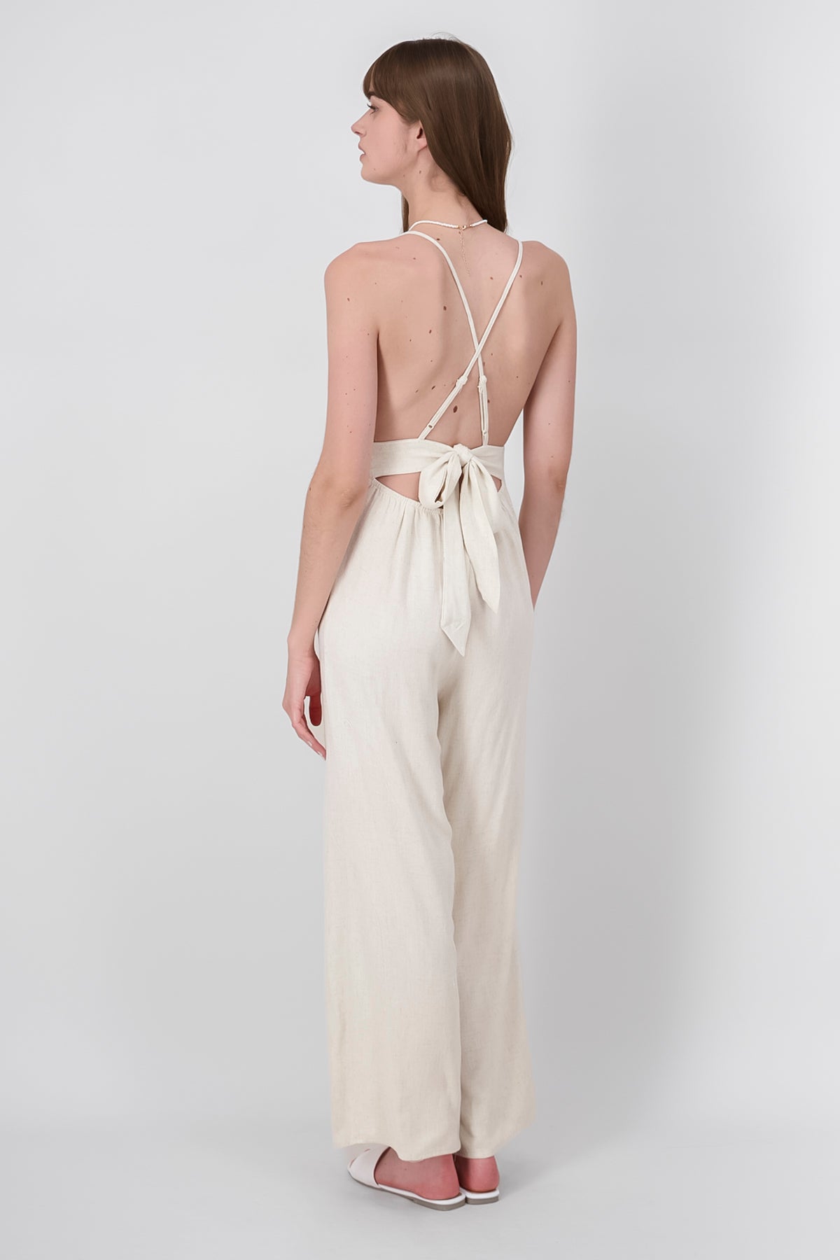 Crochet Linen Jumpsuit IVORY