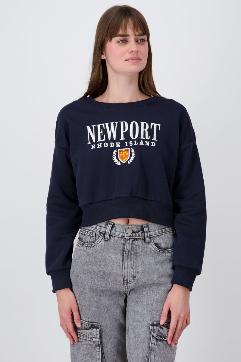 Newport Graphic Cropped Sweatshirt NAVY