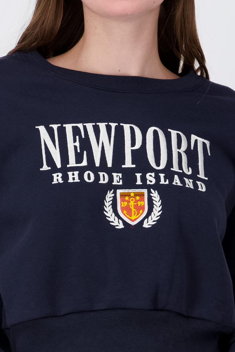 Newport Graphic Cropped Sweatshirt NAVY