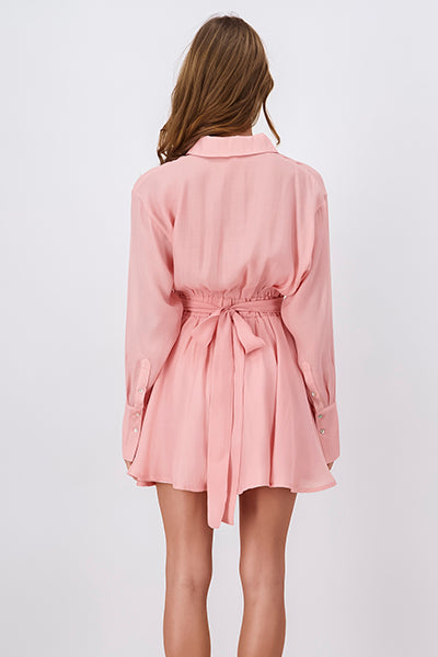 Long Sleeve Layered Mini Dress MAUVE