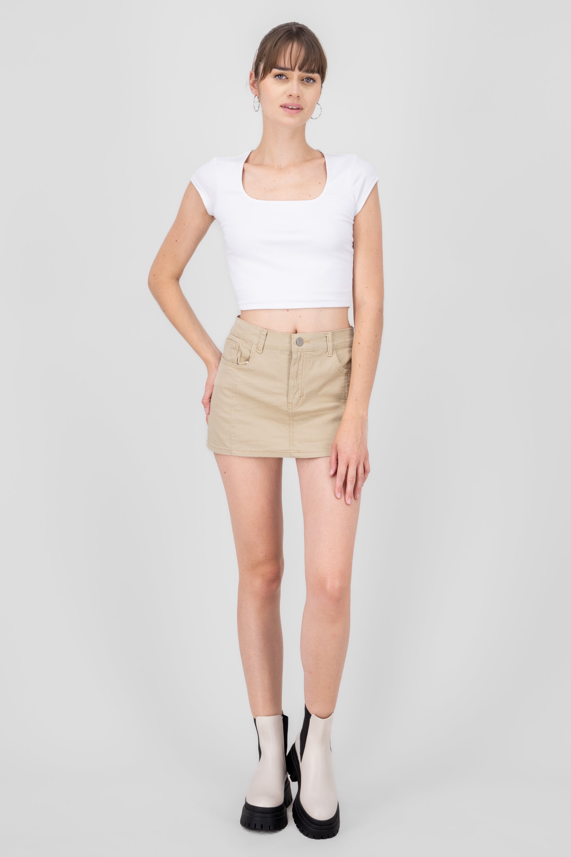 Mini Jean Skirt IVORY