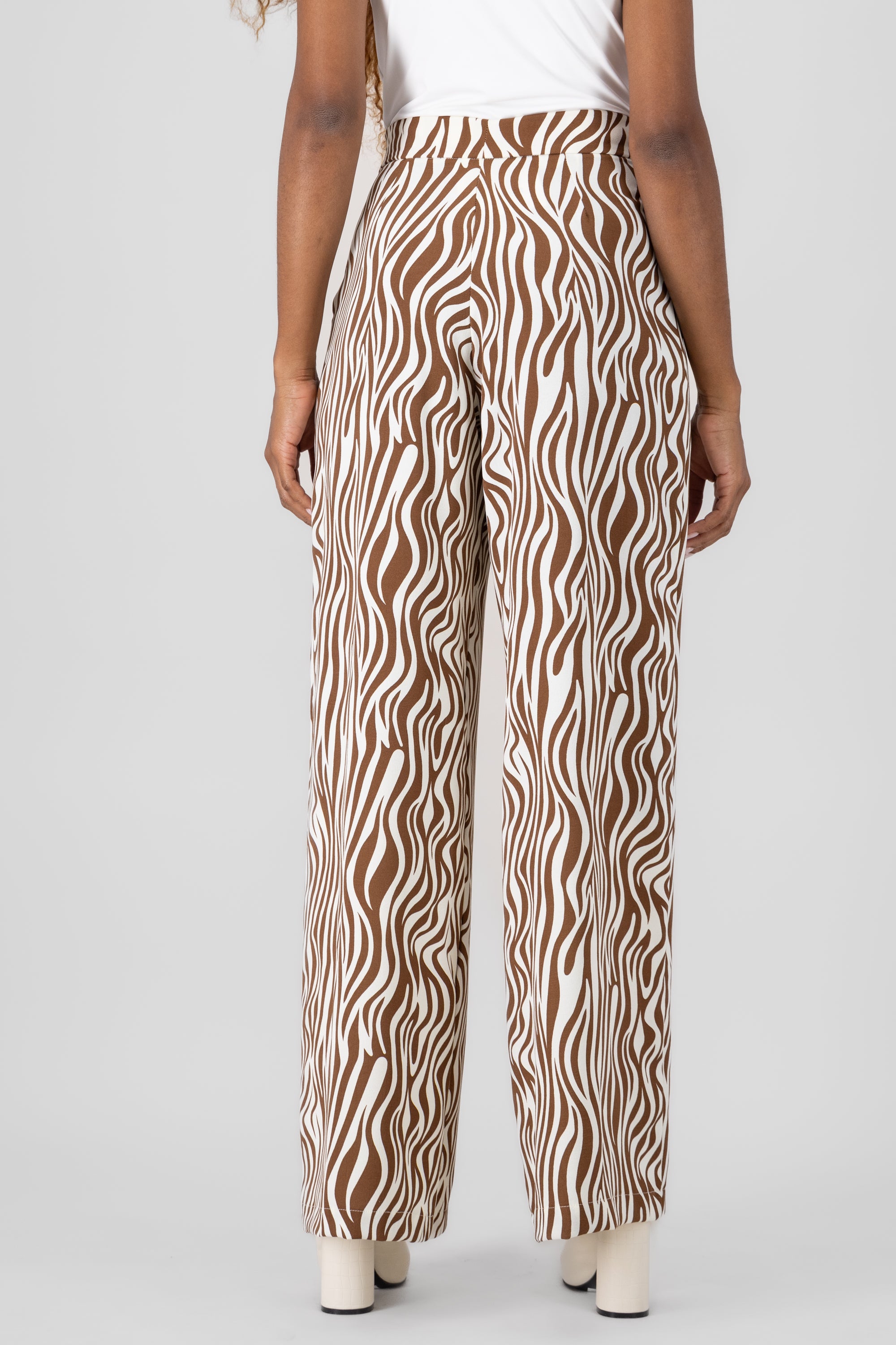 Hipster Zebra Fluid Pants BONE COMBO