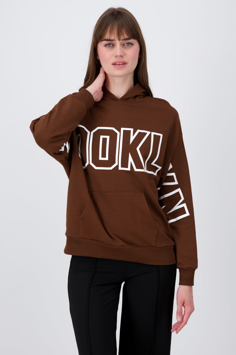 Brooklyn Graphic Fitted Hoodies BROWN