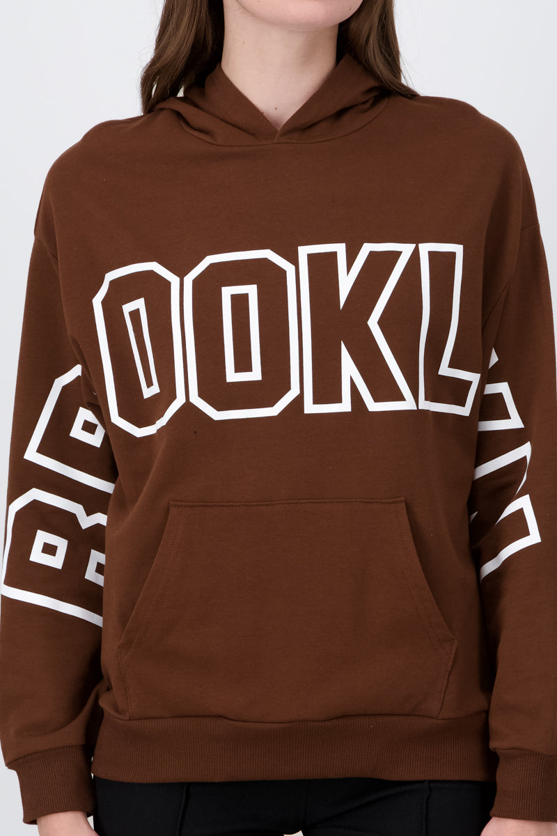 Brooklyn Graphic Fitted Hoodies BROWN