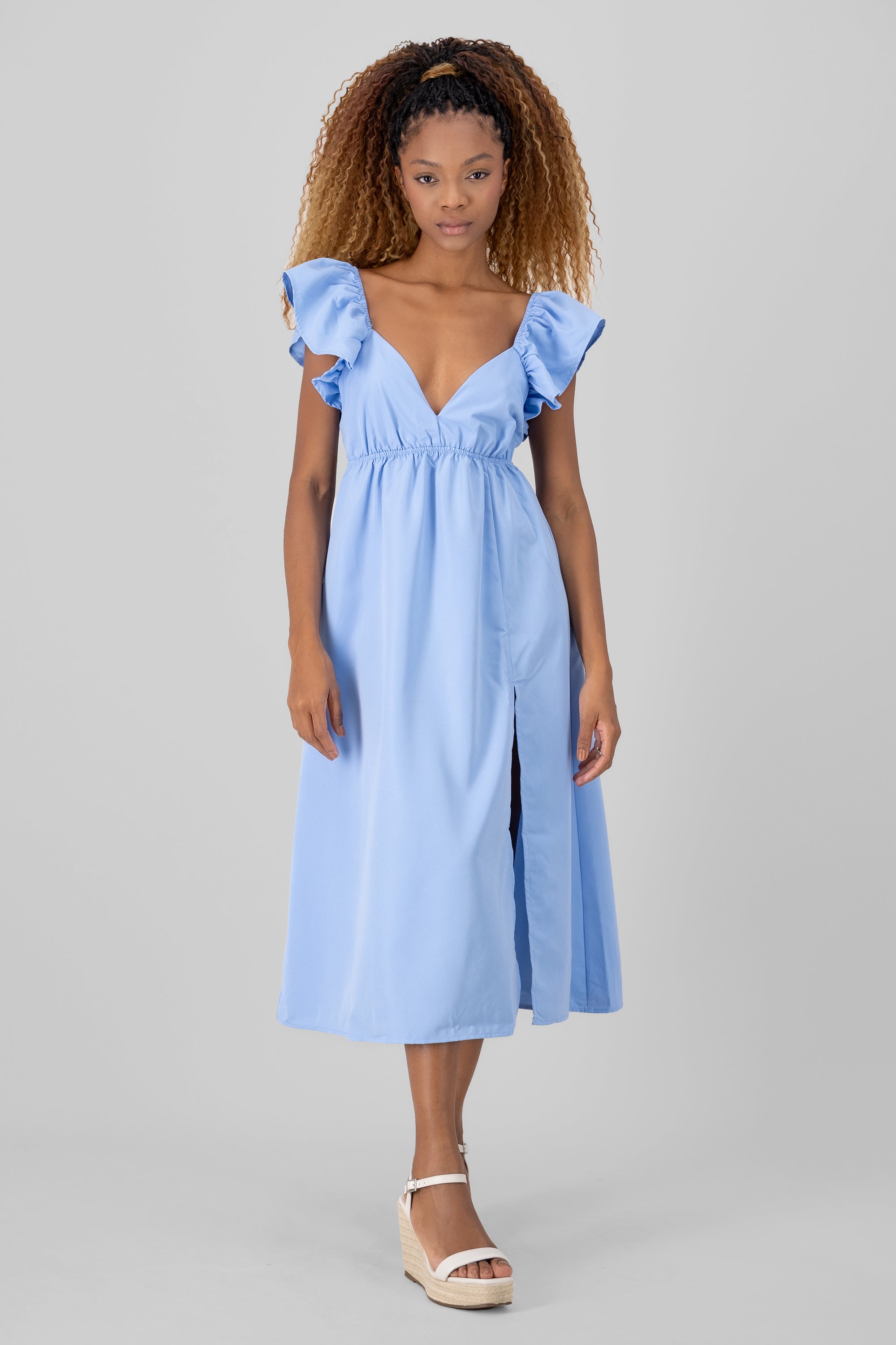 Boho Princess Maxi Day Dress SKY BLUE