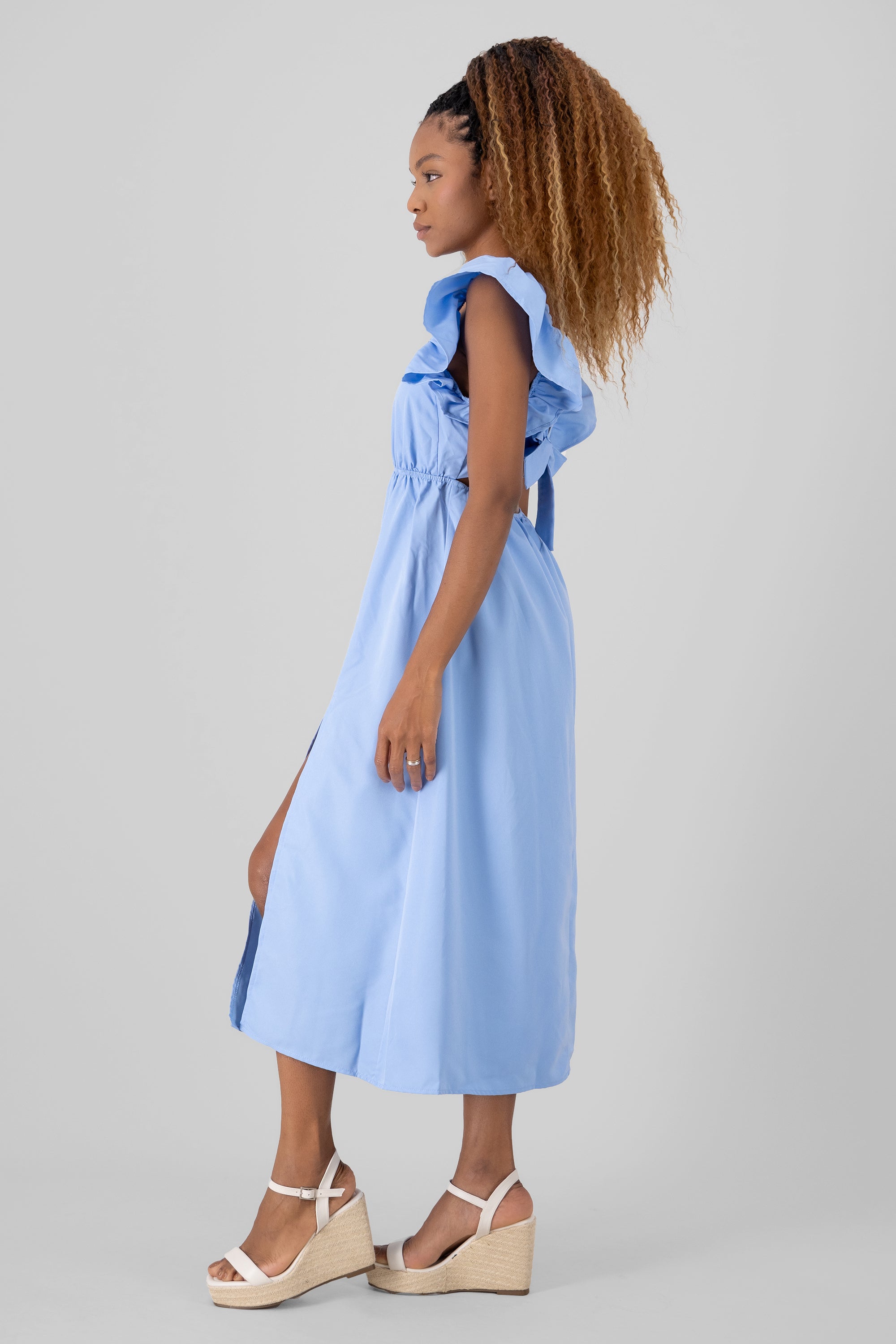 Boho Princess Maxi Day Dress SKY BLUE