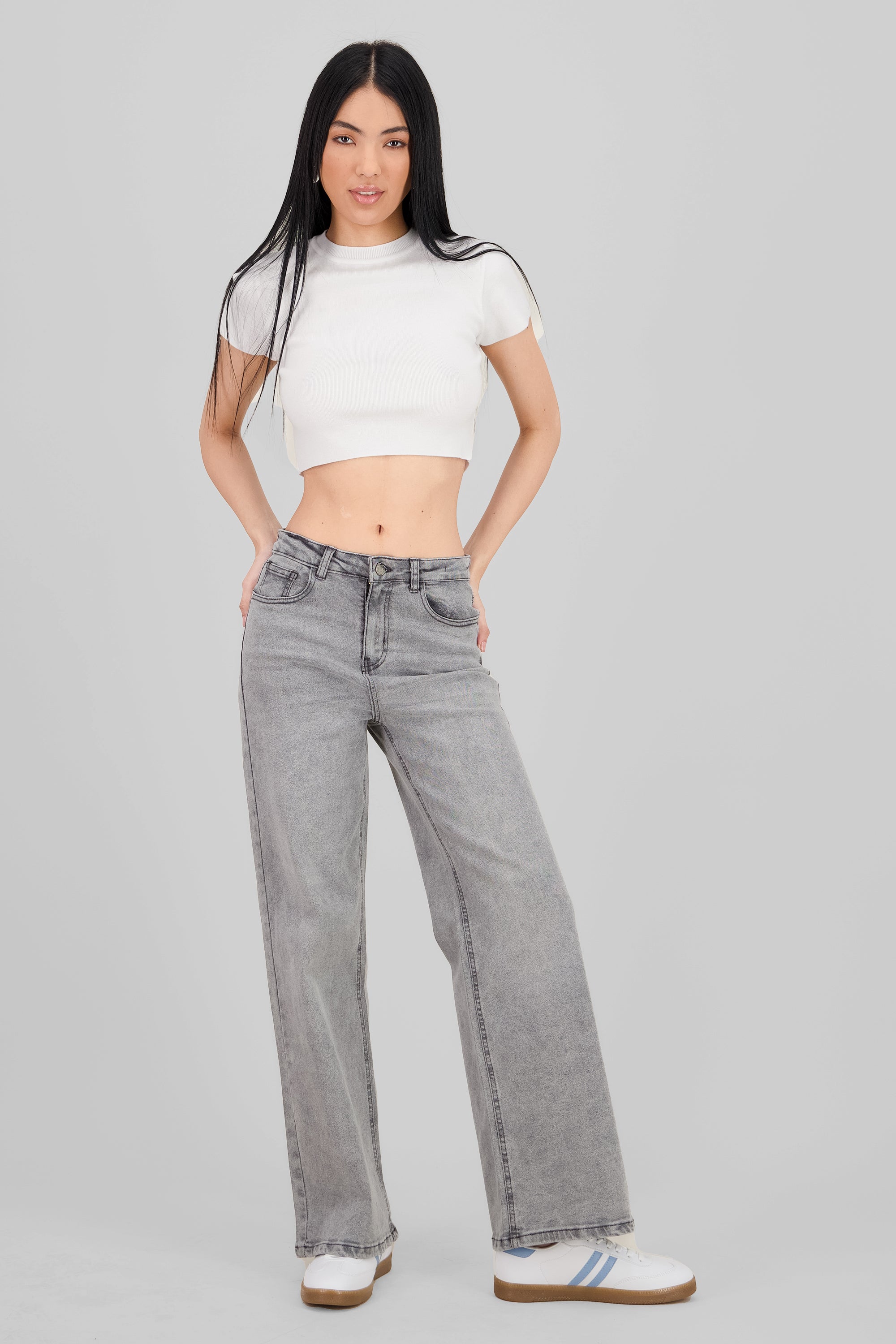 Basic Wide Leg Jeans GRAY