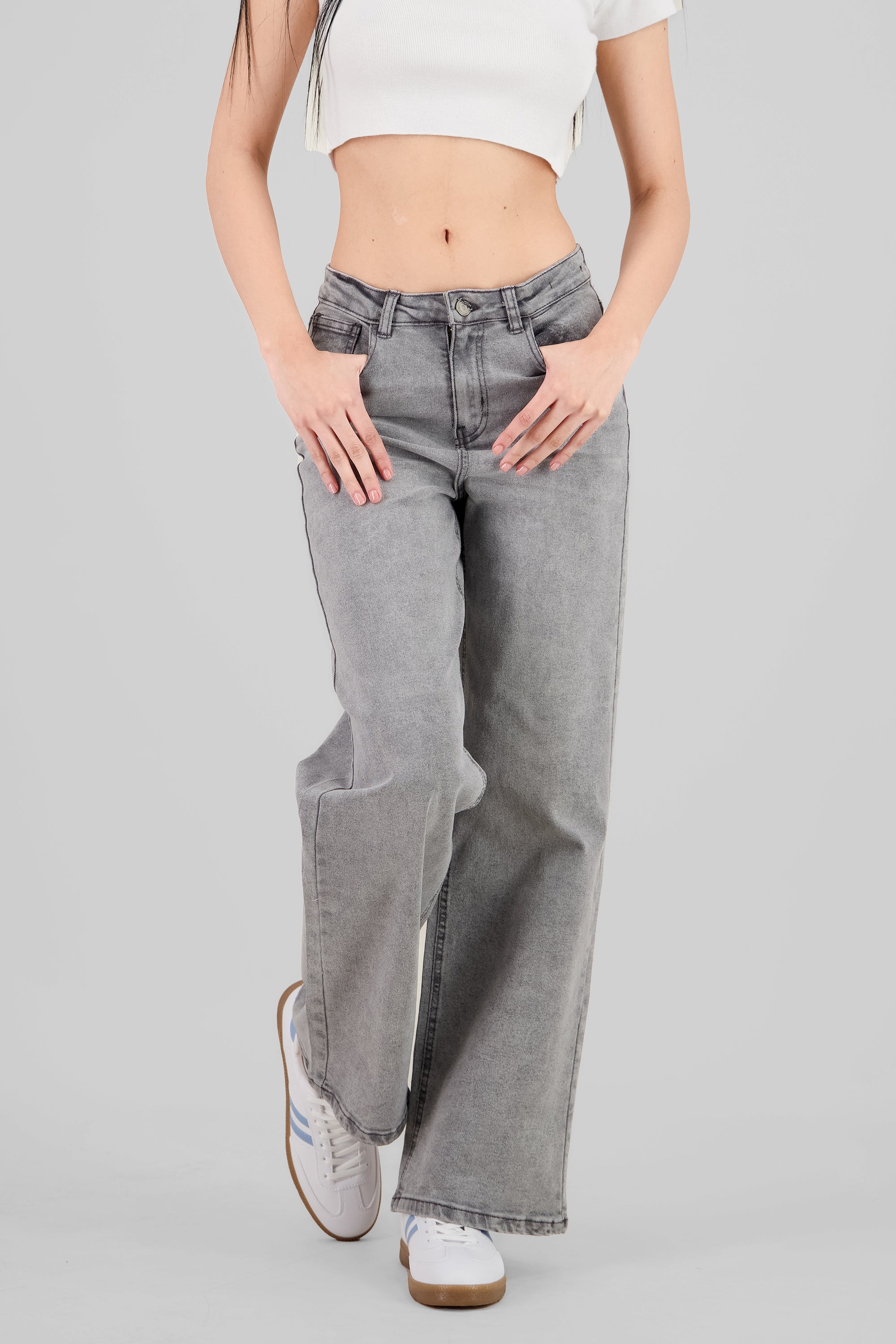 Basic Wide Leg Jeans GRAY