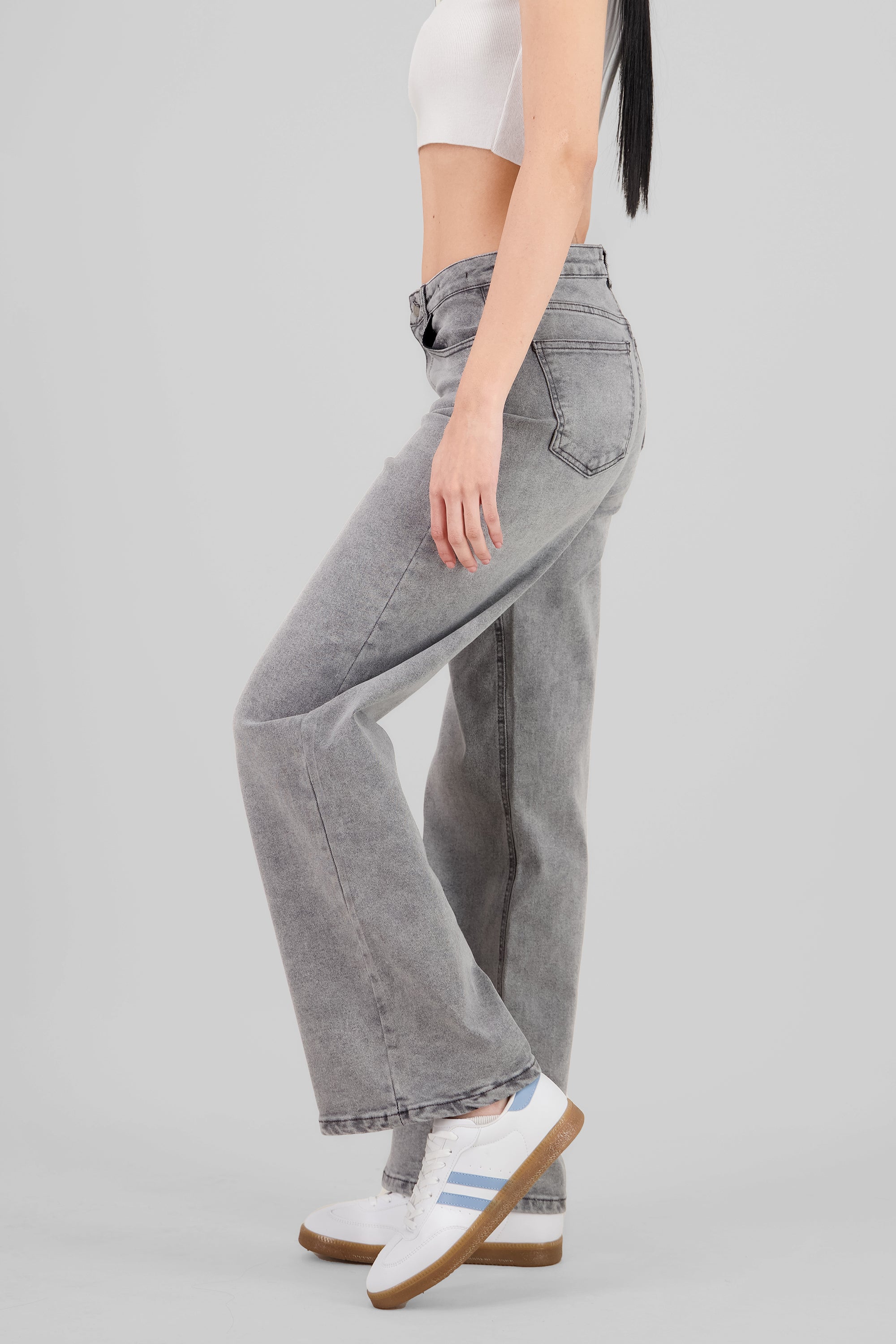 Basic Wide Leg Jeans GRAY