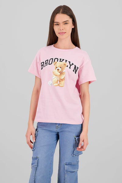 Brooklyn Teddy Bear Printed TShirt SAGE