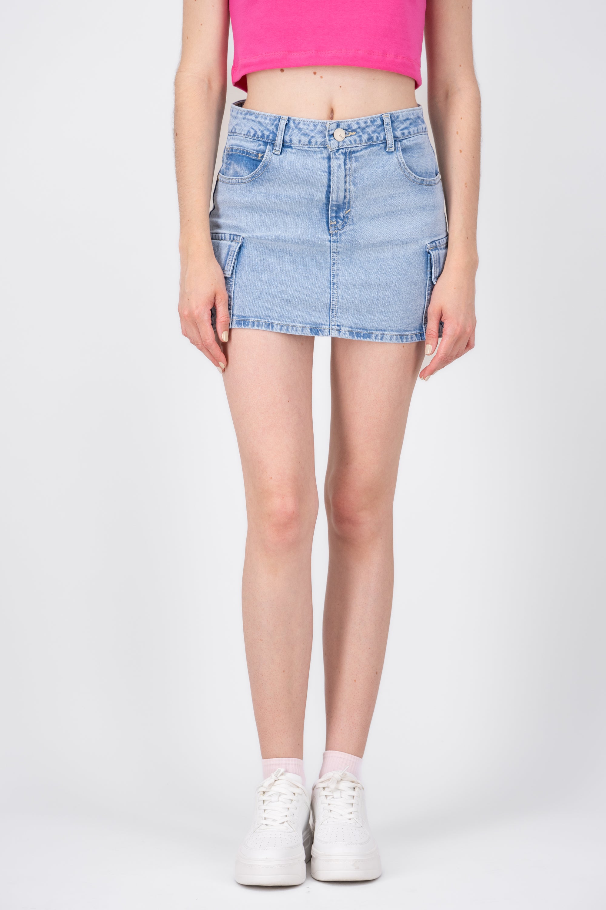 Mini denim skirt LIGHT ACID WASH