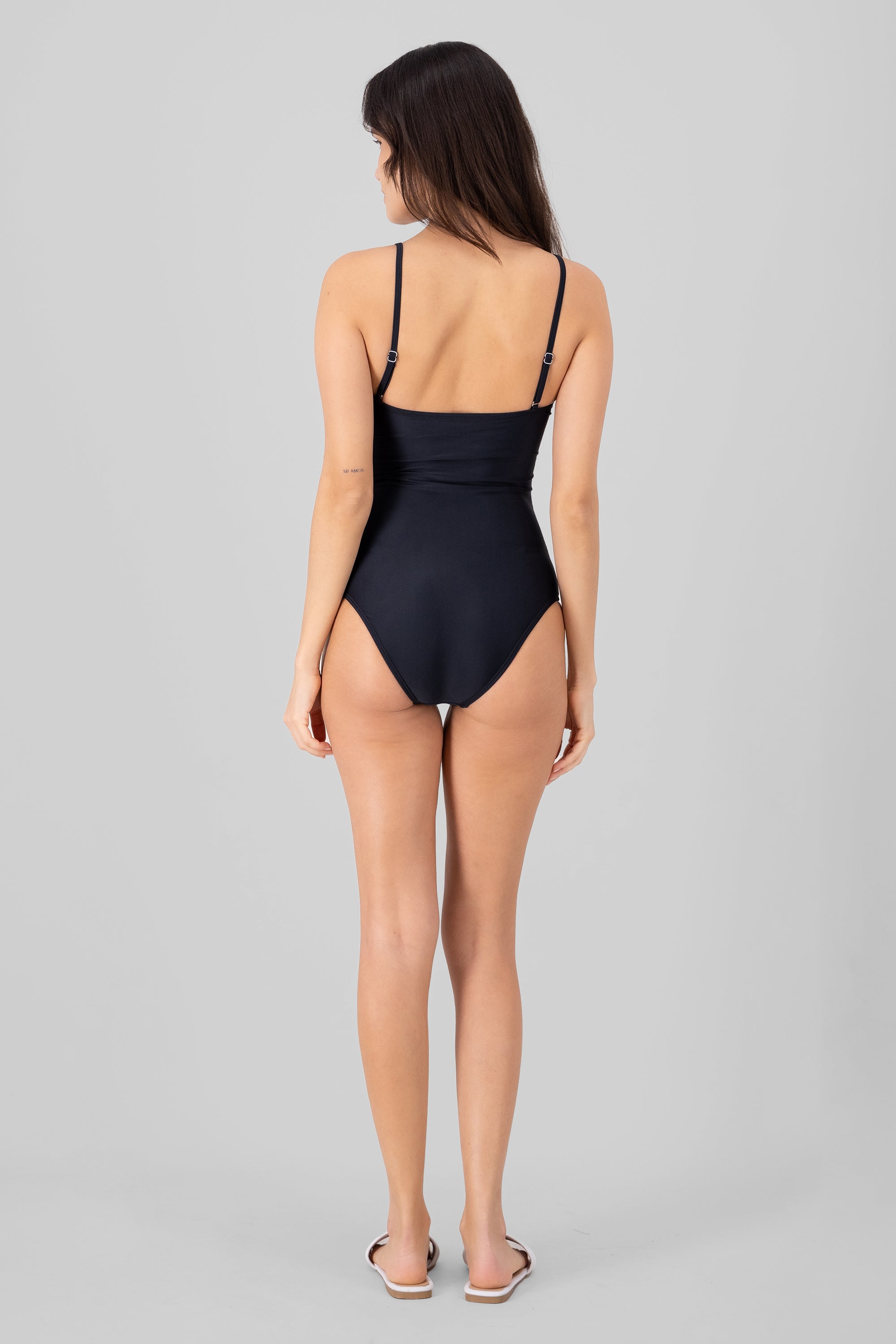 One Piece Ruched Swimsuit BLACK