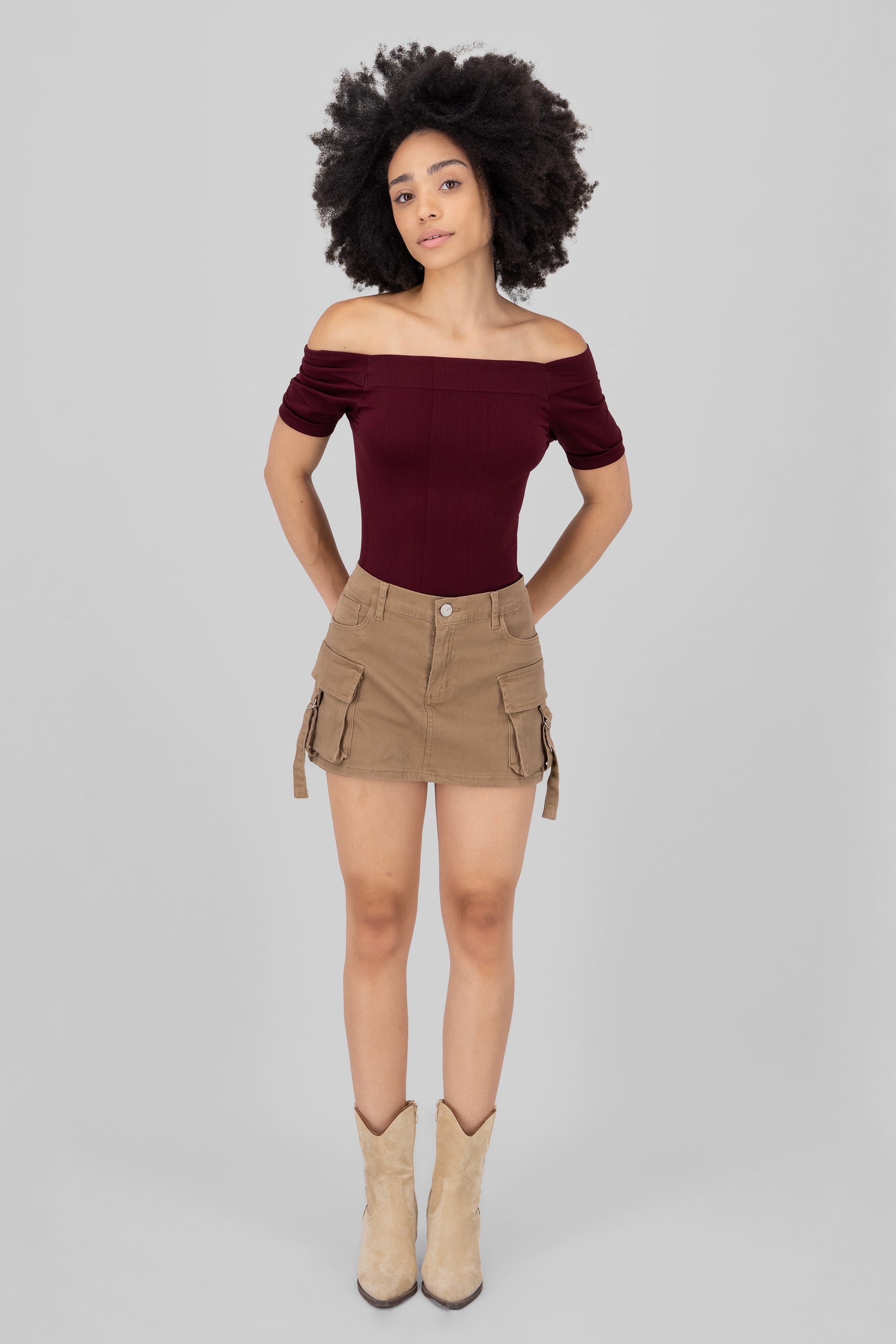 Cargo 2Pocket Mini Skort KHAKI