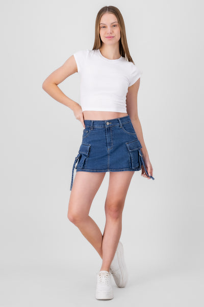 Cargo 2Pocket Mini Skort IVORY