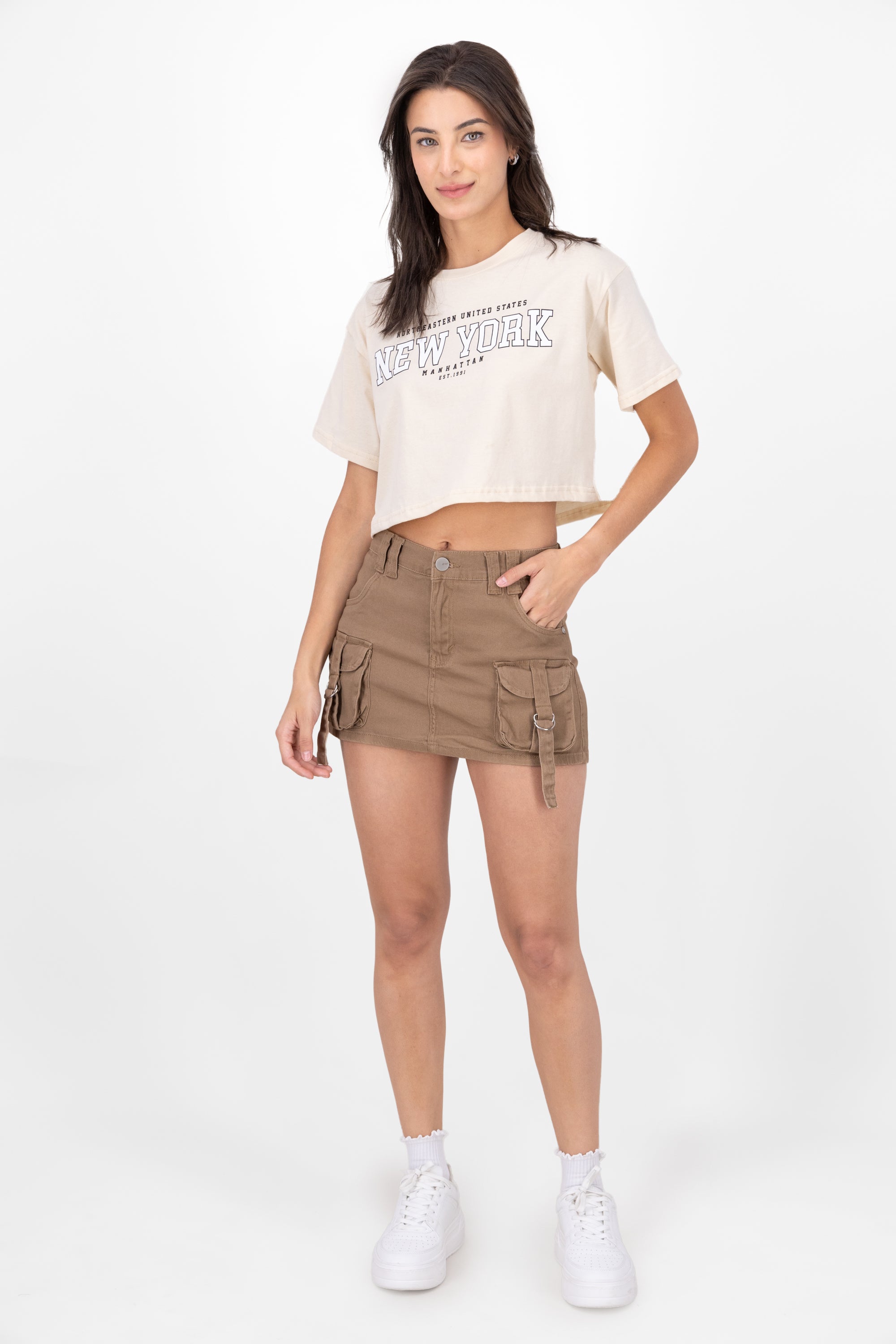 Mini Cargo 2Pocket Skirt KHAKI