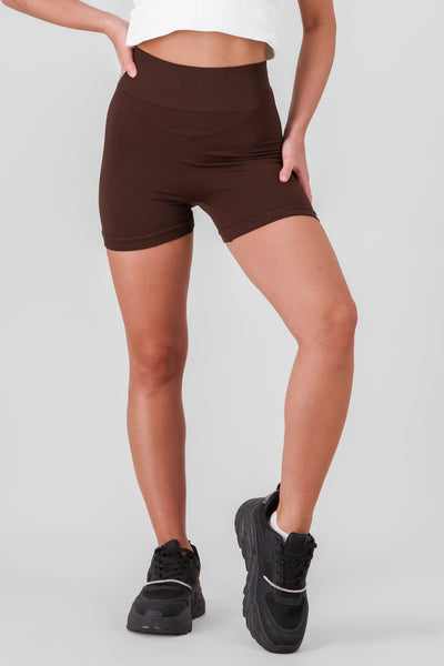 Basic Seamless Ribbed Biker Shorts BLACK