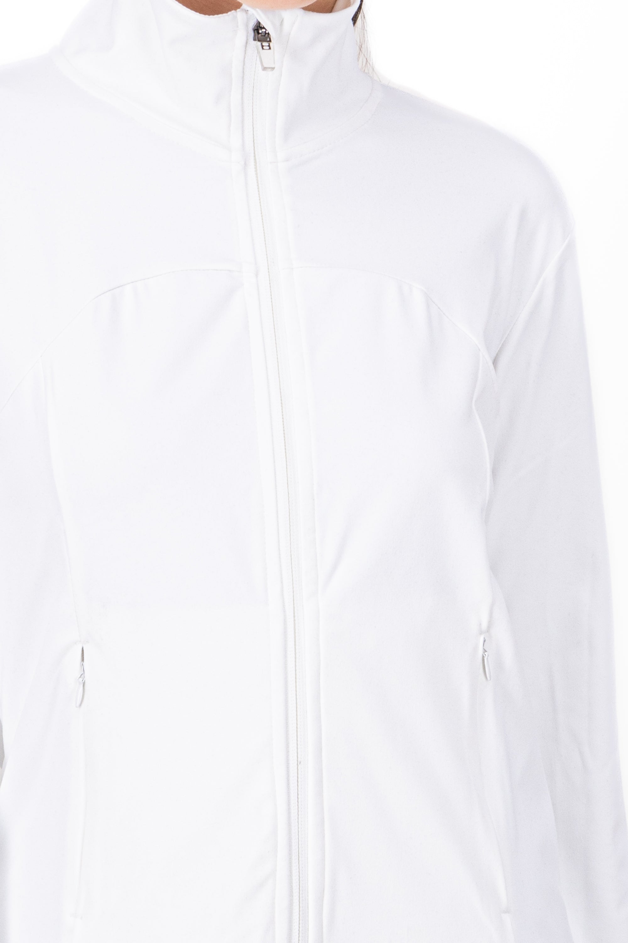 Sport Zip Up Workout Jacket WHITE