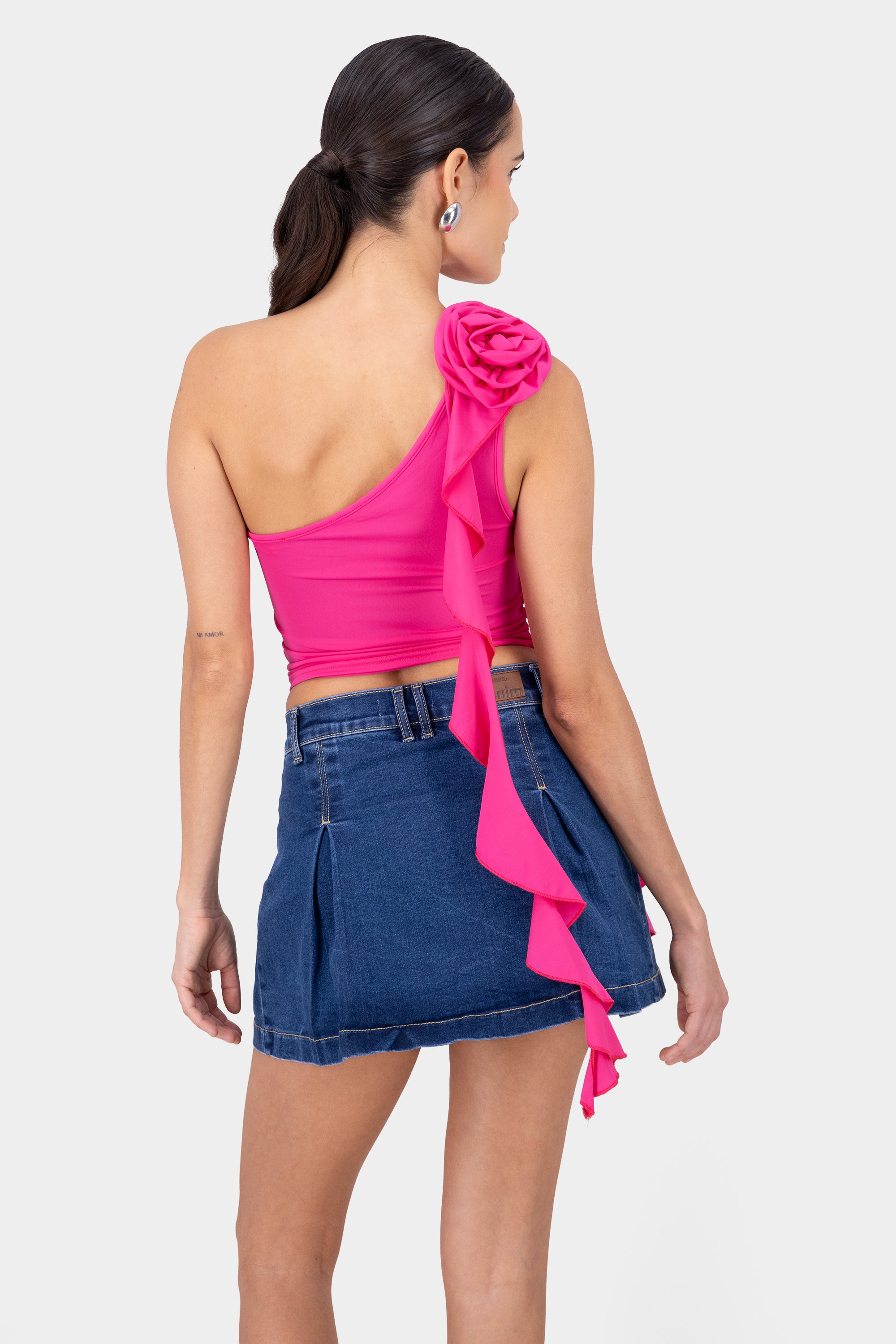 Off Shoulder Bow Detail Top PINK