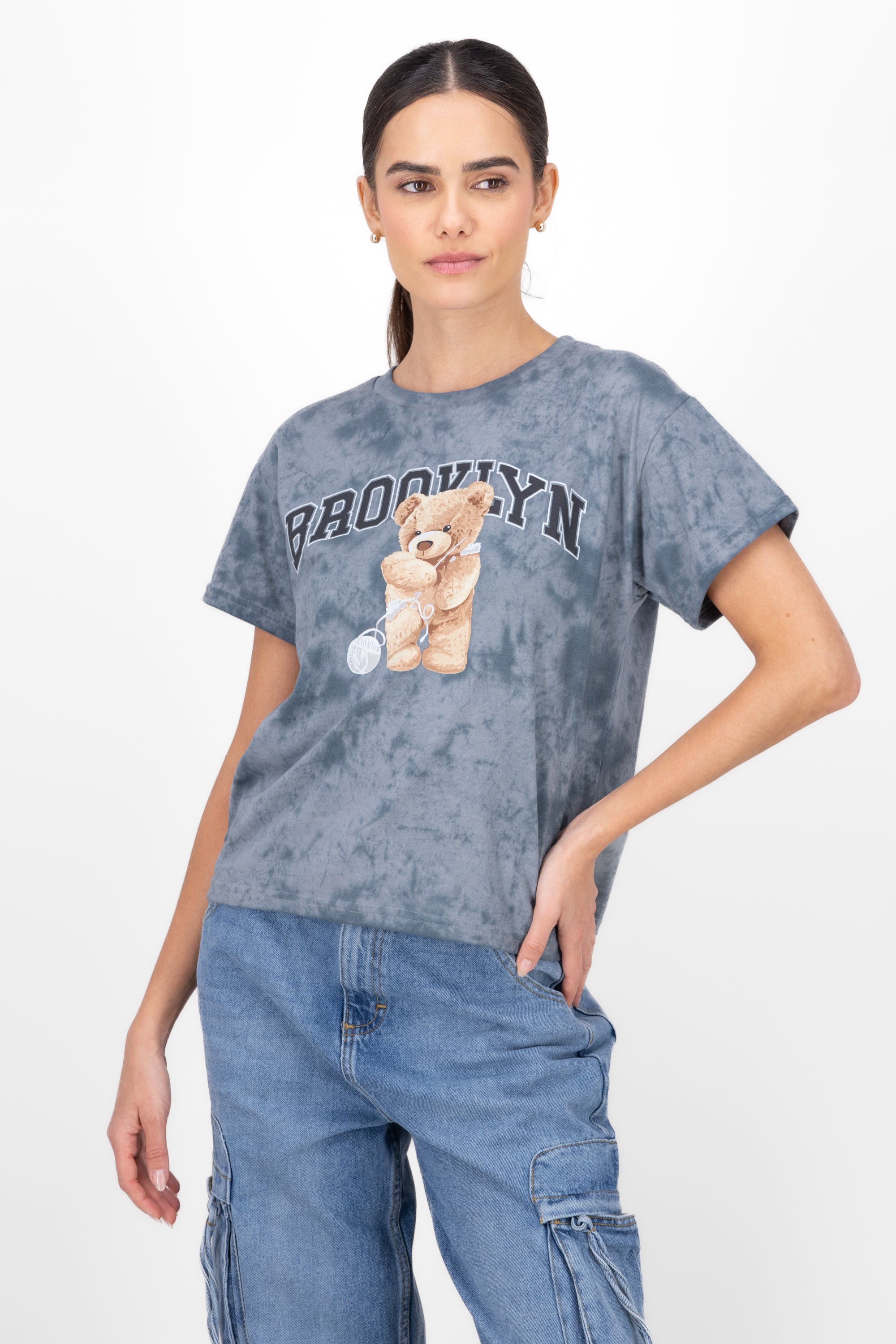 Brooklyn Teddy Graphic TShirt DARK GRAY