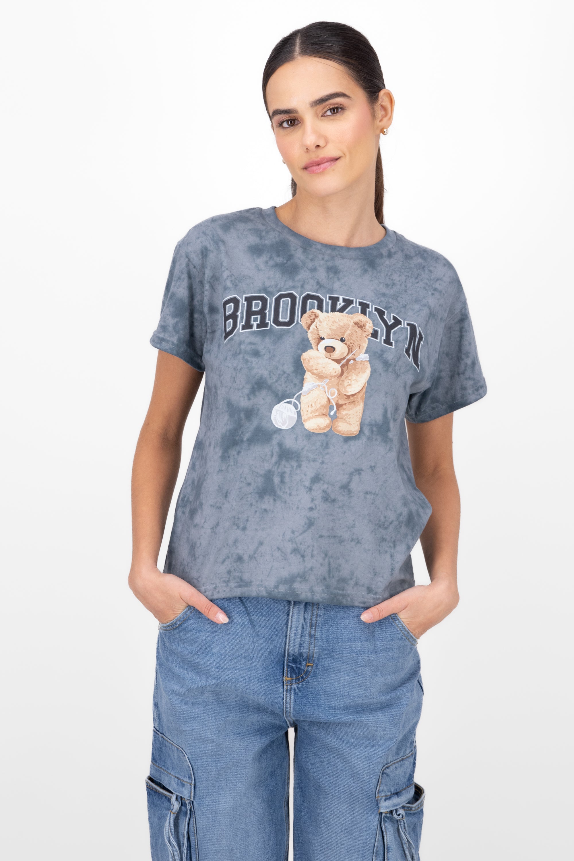 Brooklyn Teddy Graphic TShirt DARK GRAY