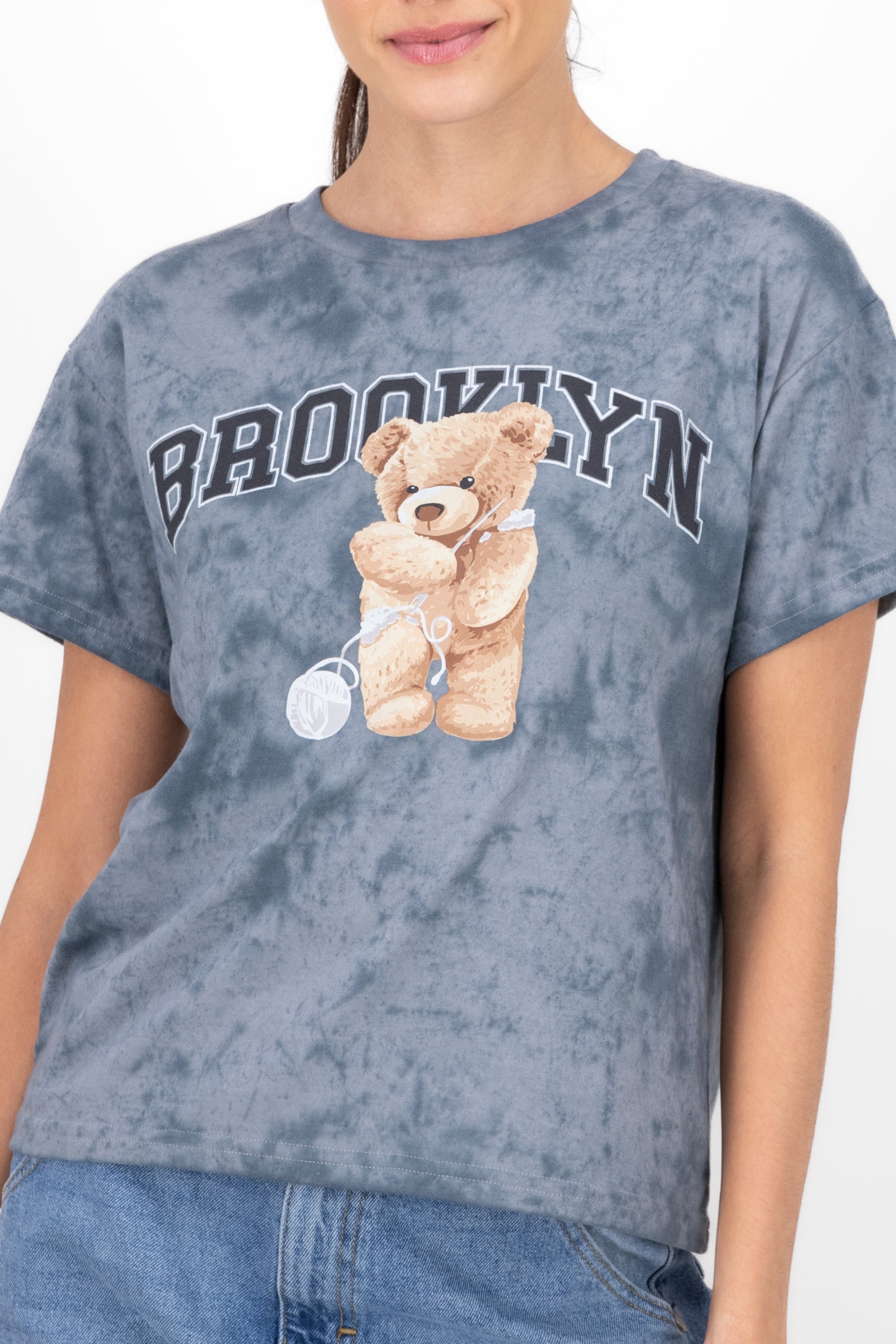 Brooklyn Teddy Graphic TShirt DARK GRAY