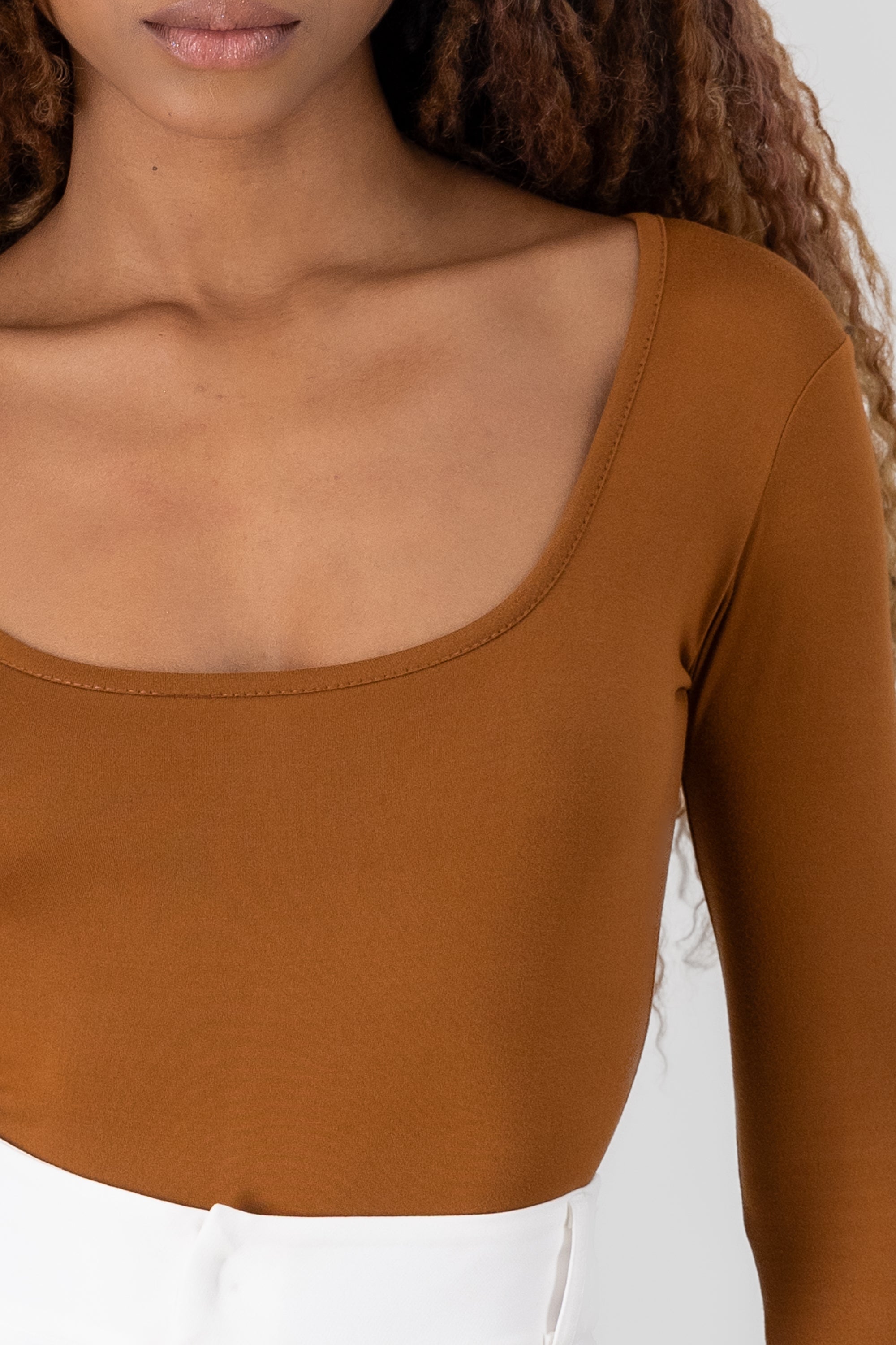 Plain RoundNeck Bodysuit COPPER