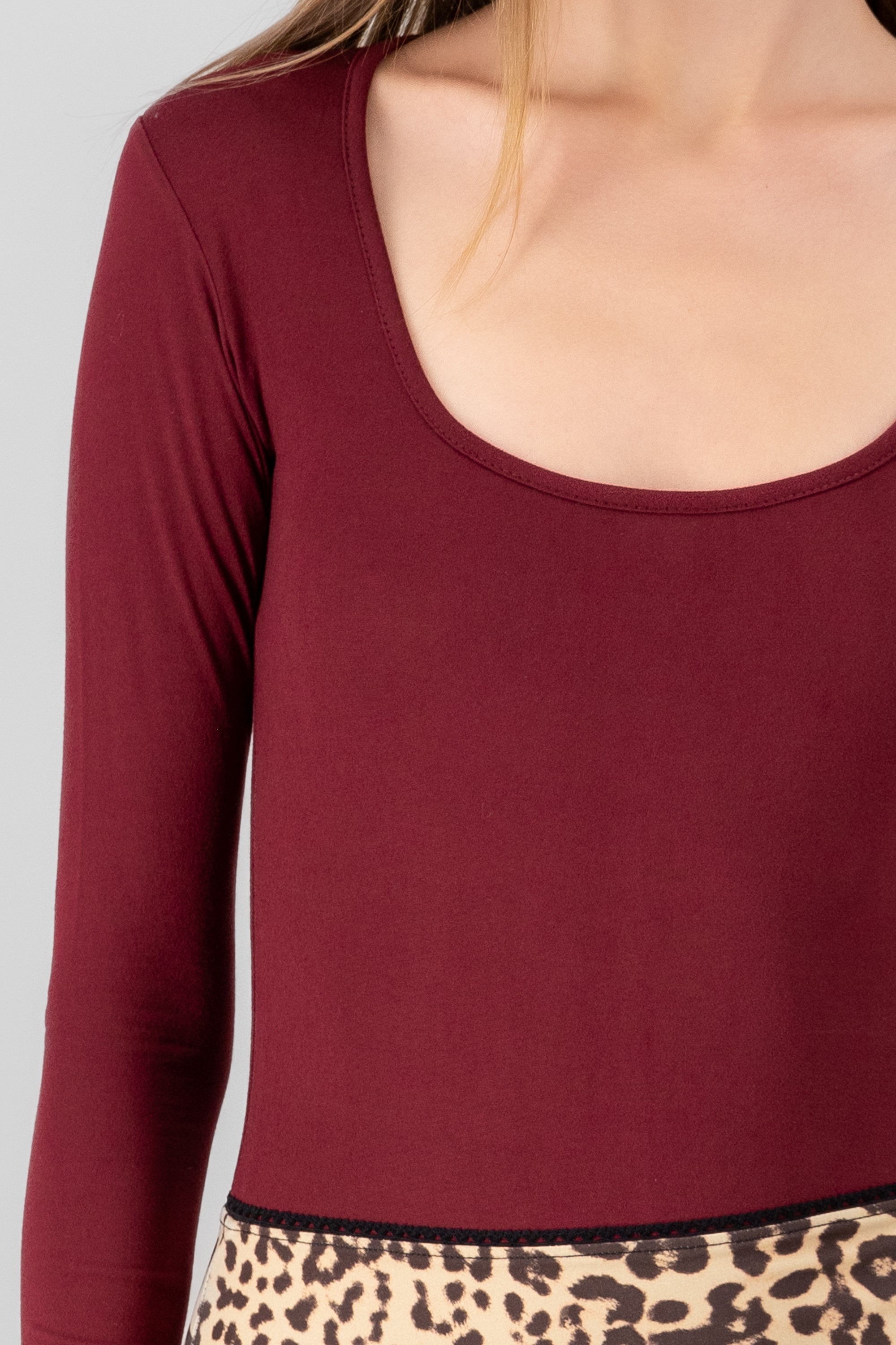 Plain RoundNeck Bodysuit PLUM