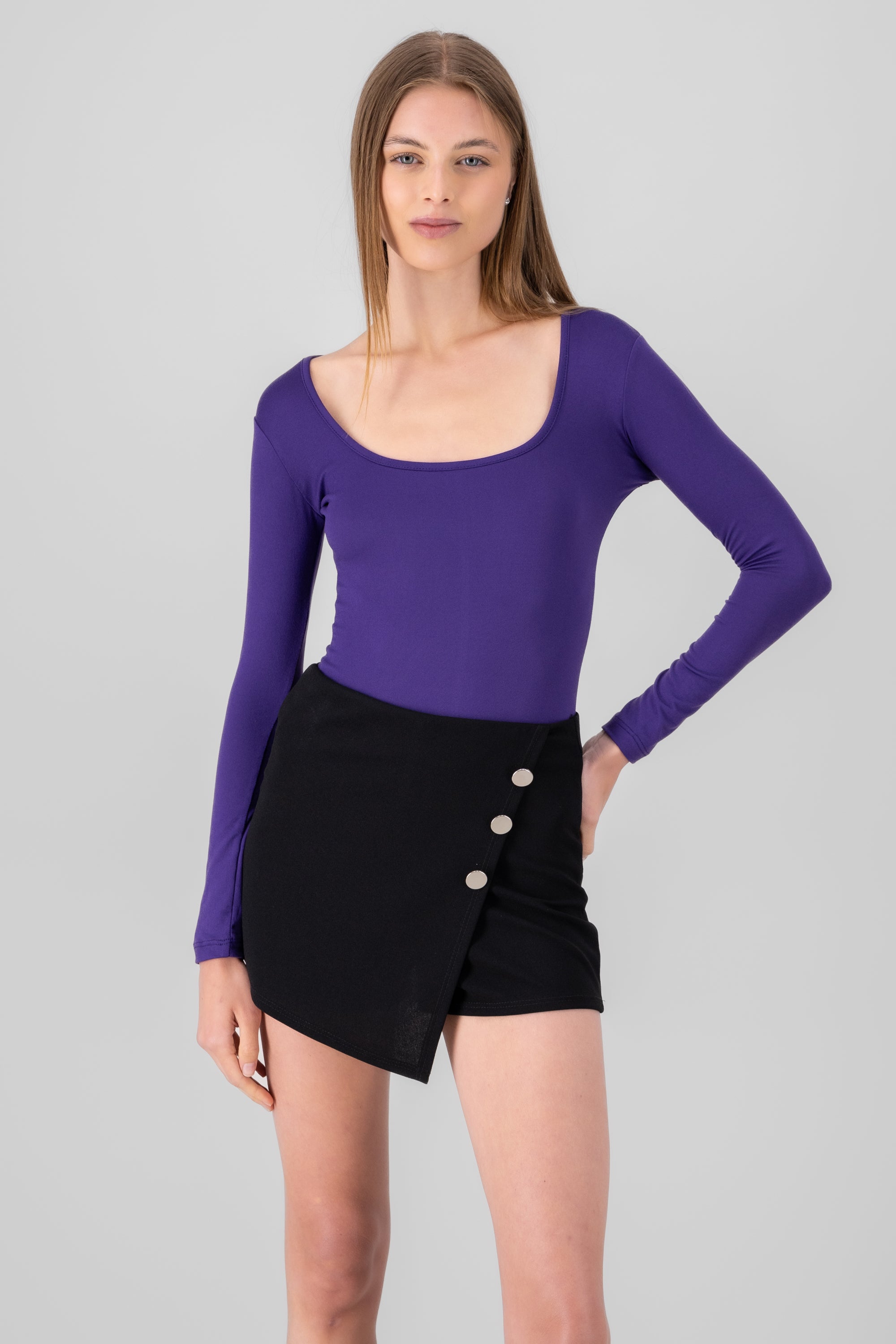 Plain RoundNeck Bodysuit GRAPE