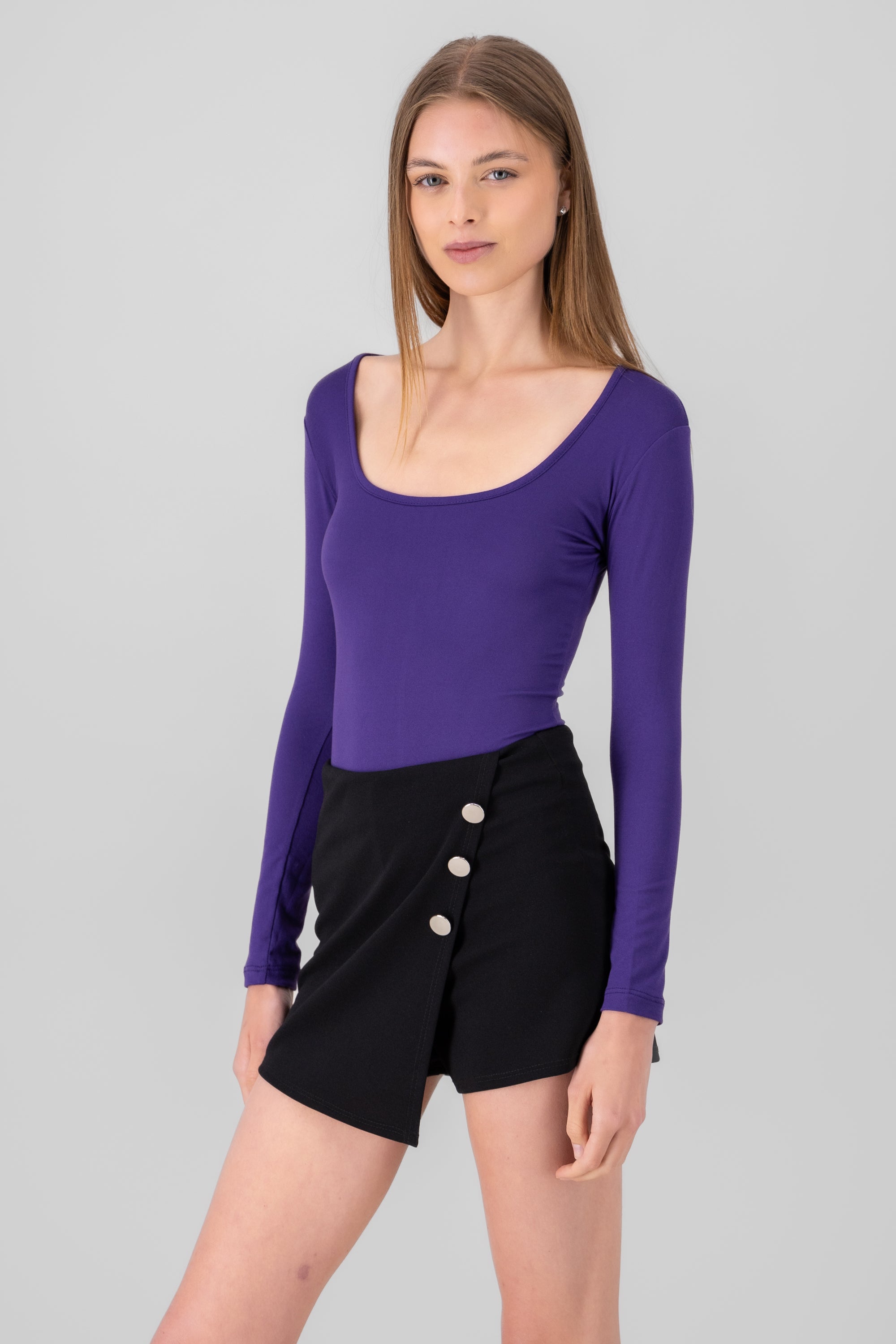 Plain RoundNeck Bodysuit GRAPE