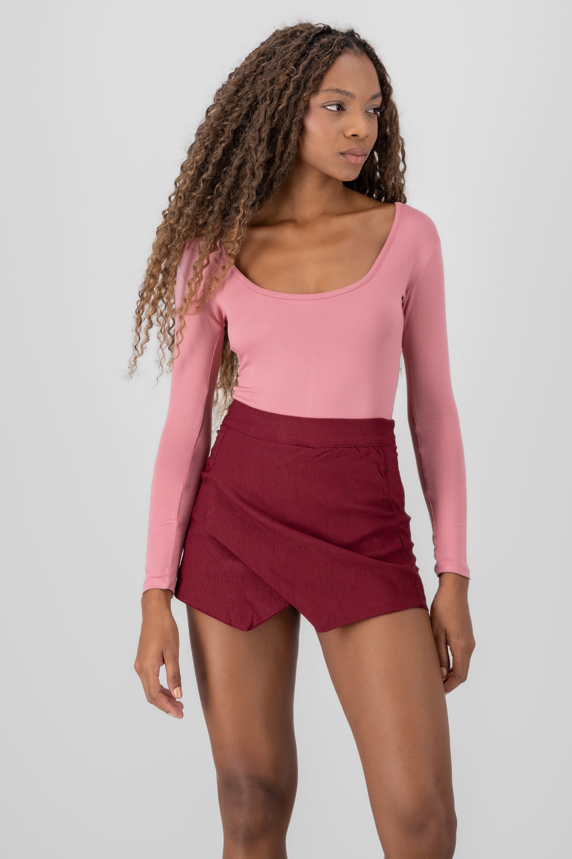 Plain RoundNeck Bodysuit MAUVE