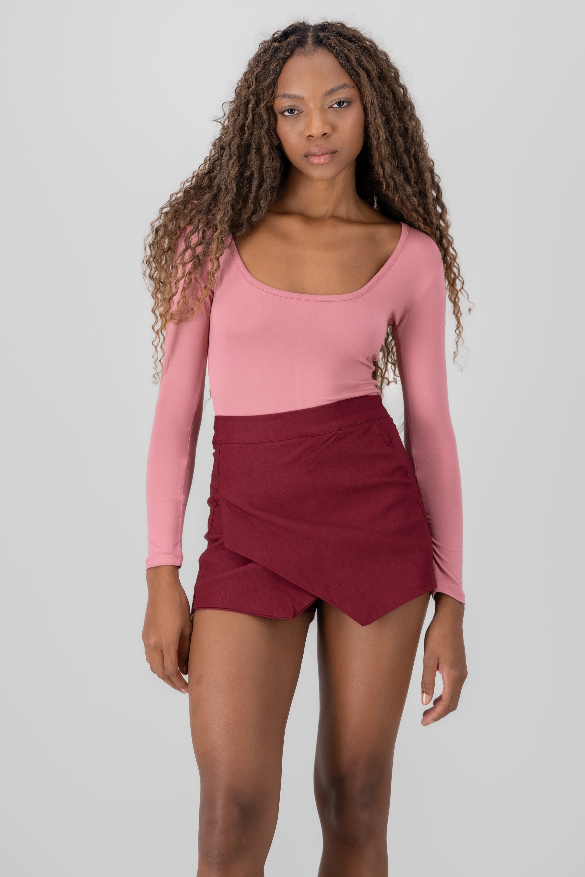 Plain RoundNeck Bodysuit MAUVE