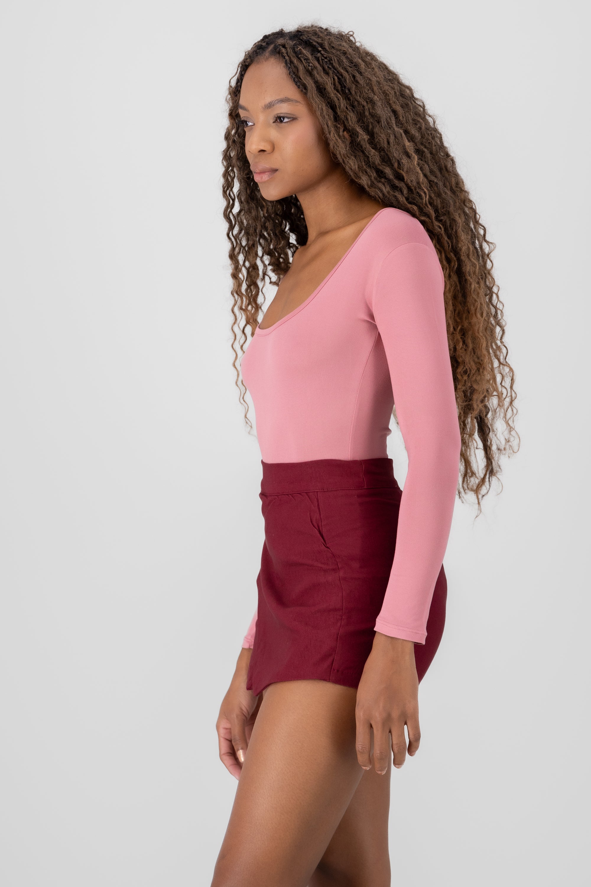 Plain RoundNeck Bodysuit MAUVE