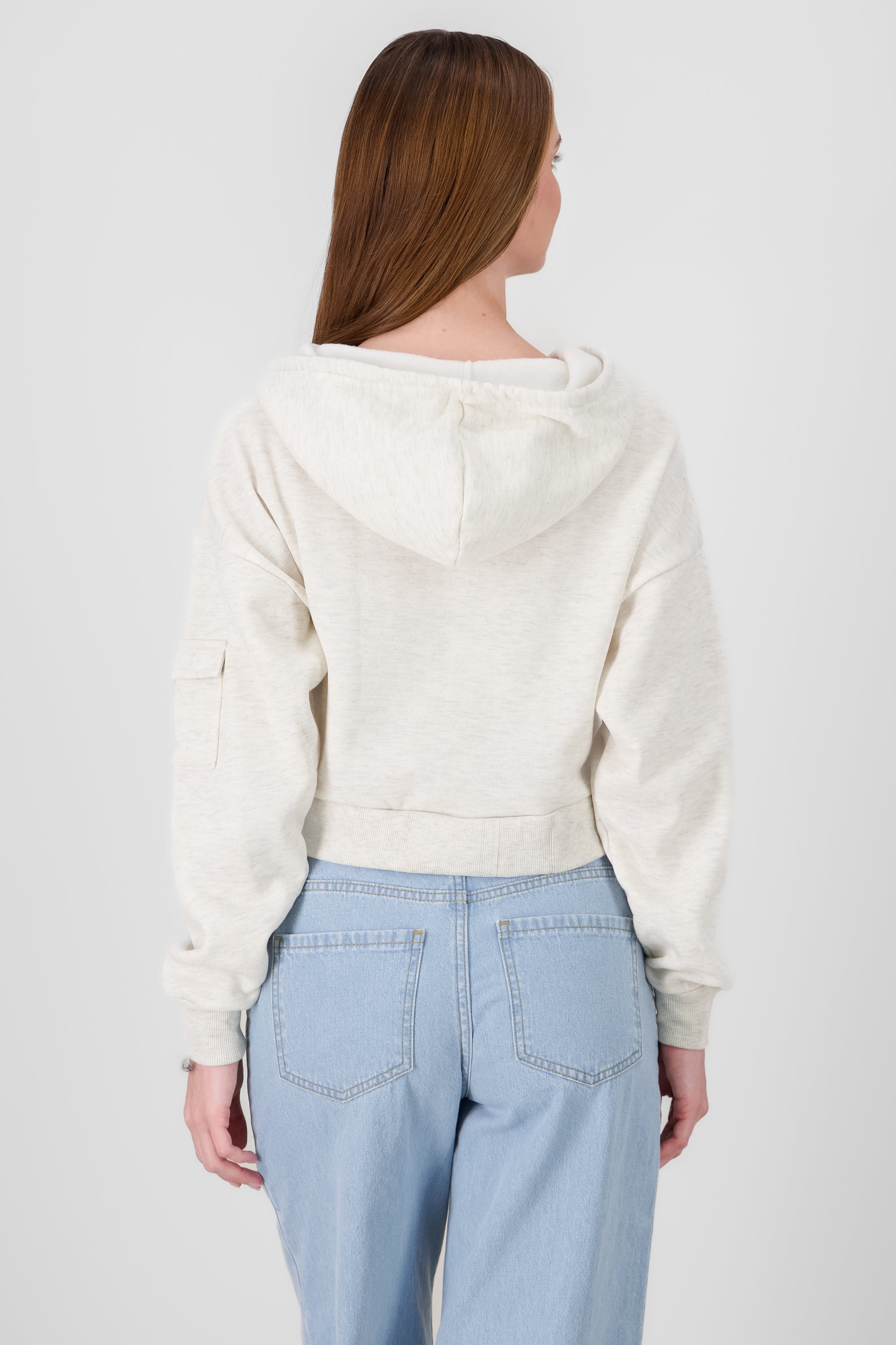 Cropped Sweatshirt With Sleeve Pocket SAND