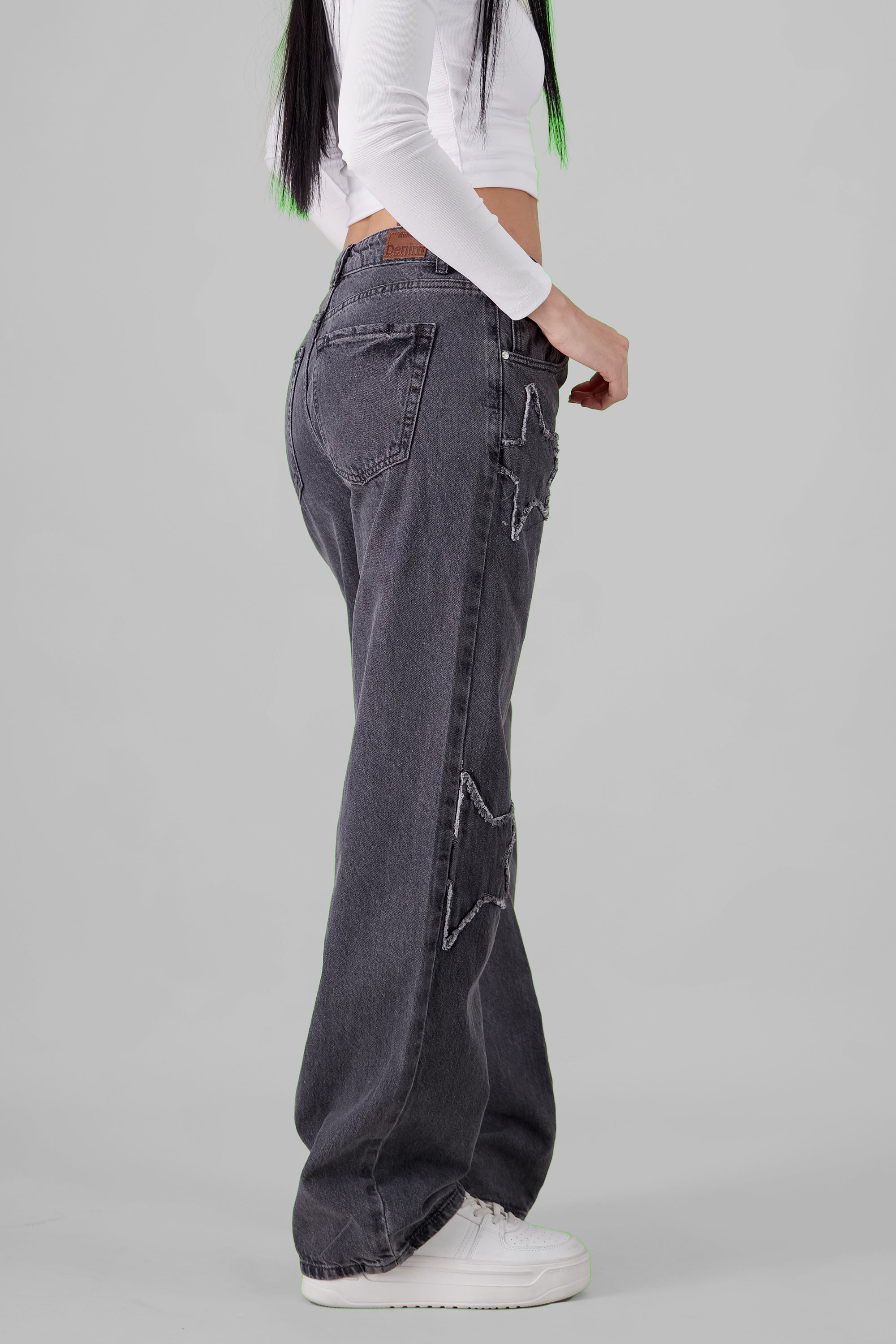 Starry MidRise Jeans GRAY