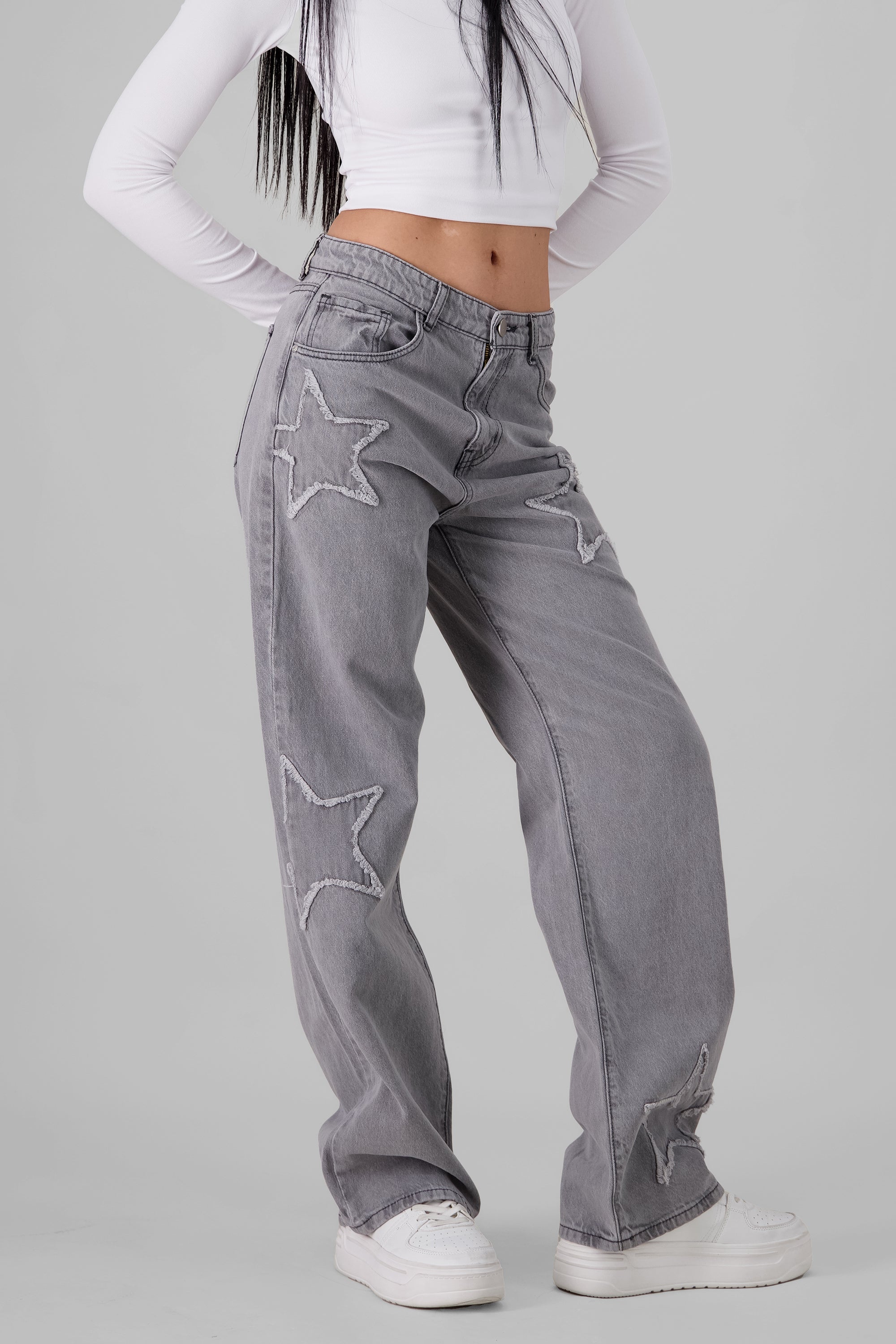 Starry MidRise Jeans LIGHT GRAY