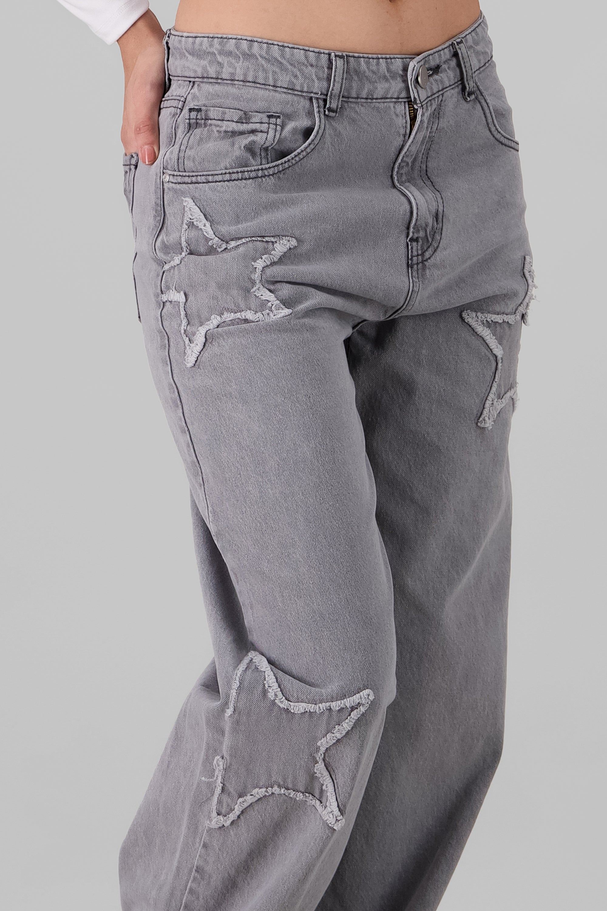 Starry MidRise Jeans LIGHT GRAY