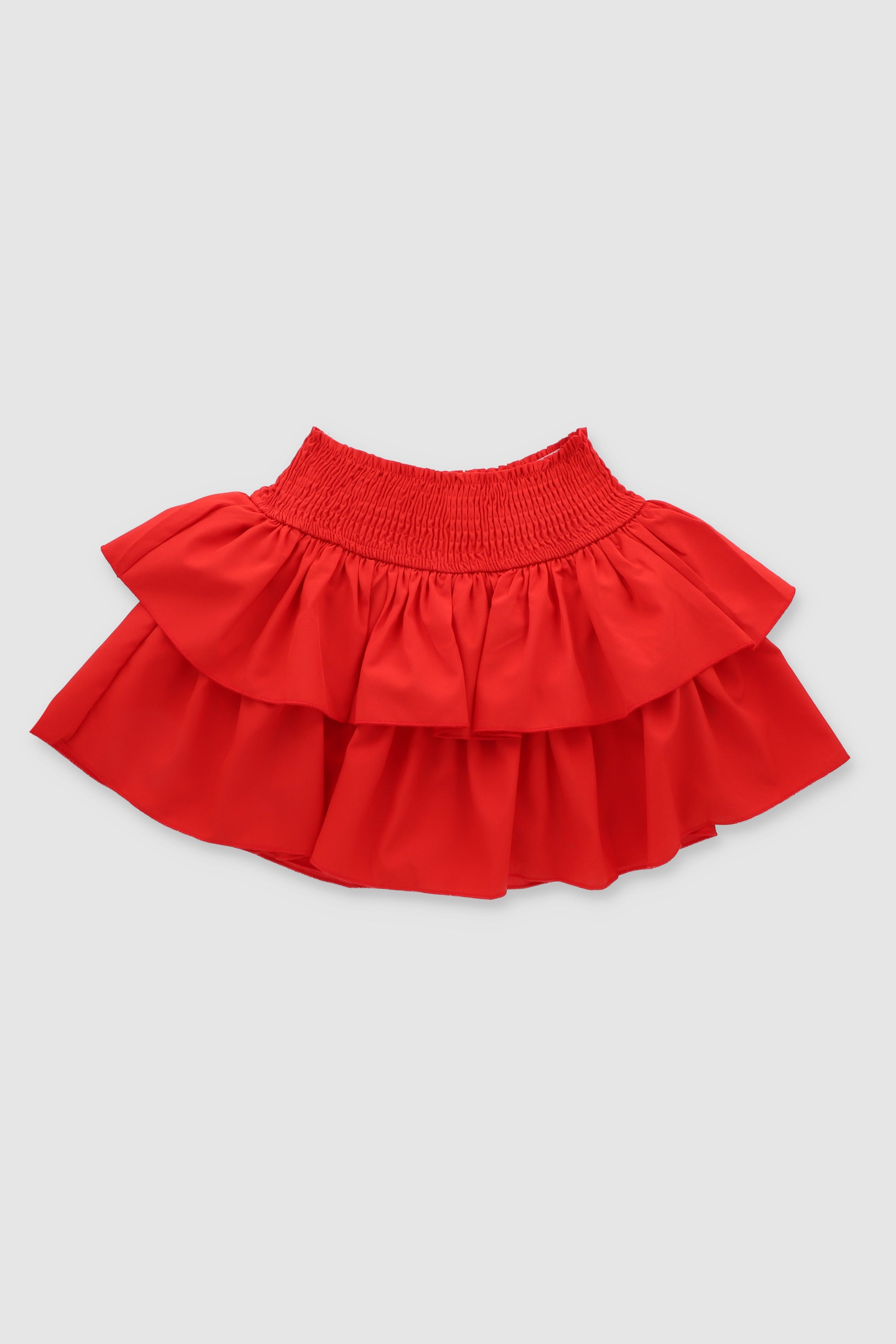 Faux Fur Hem Tube Top RED