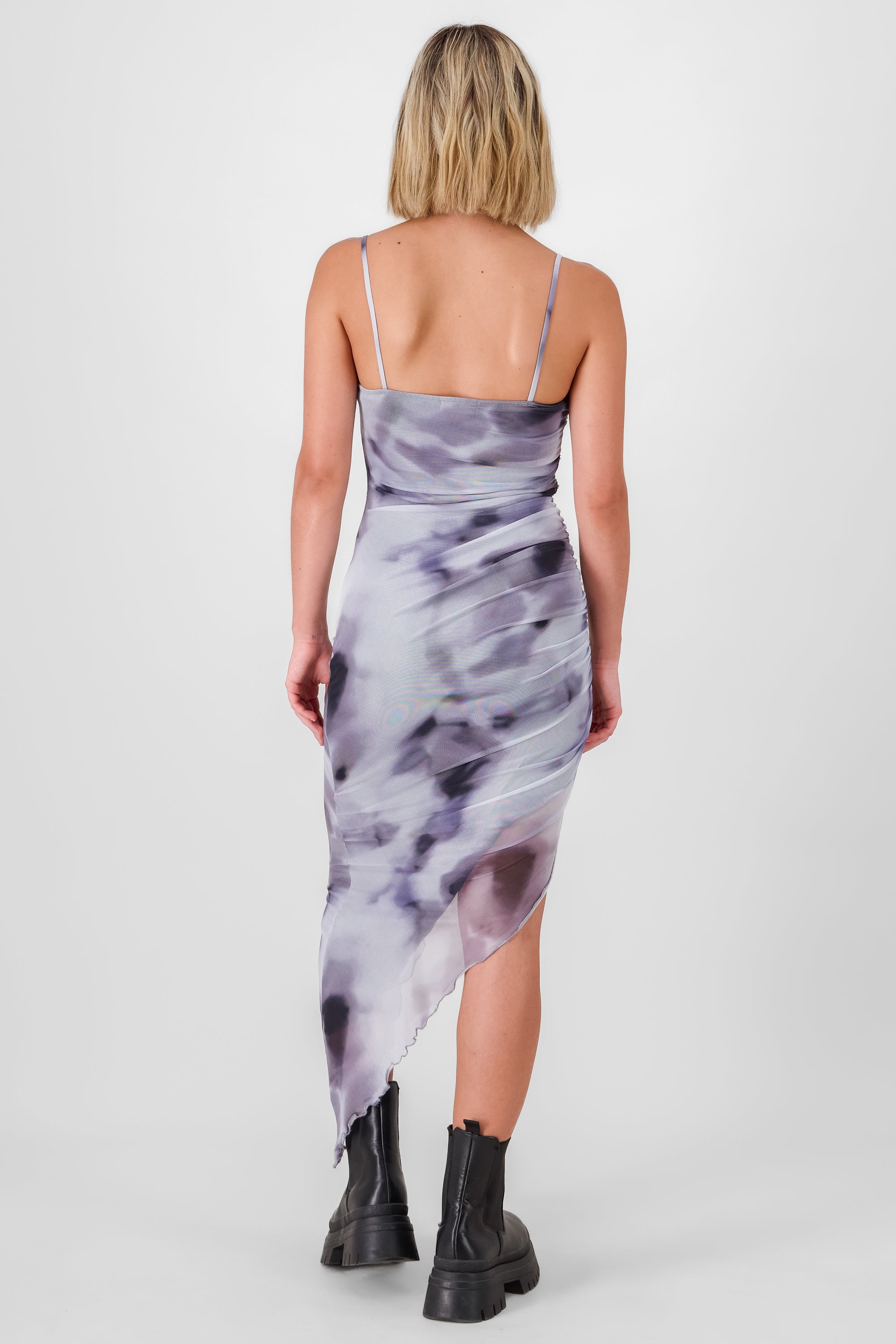 Marble Body Con Dress With Side Slit PASTEL PURPLE