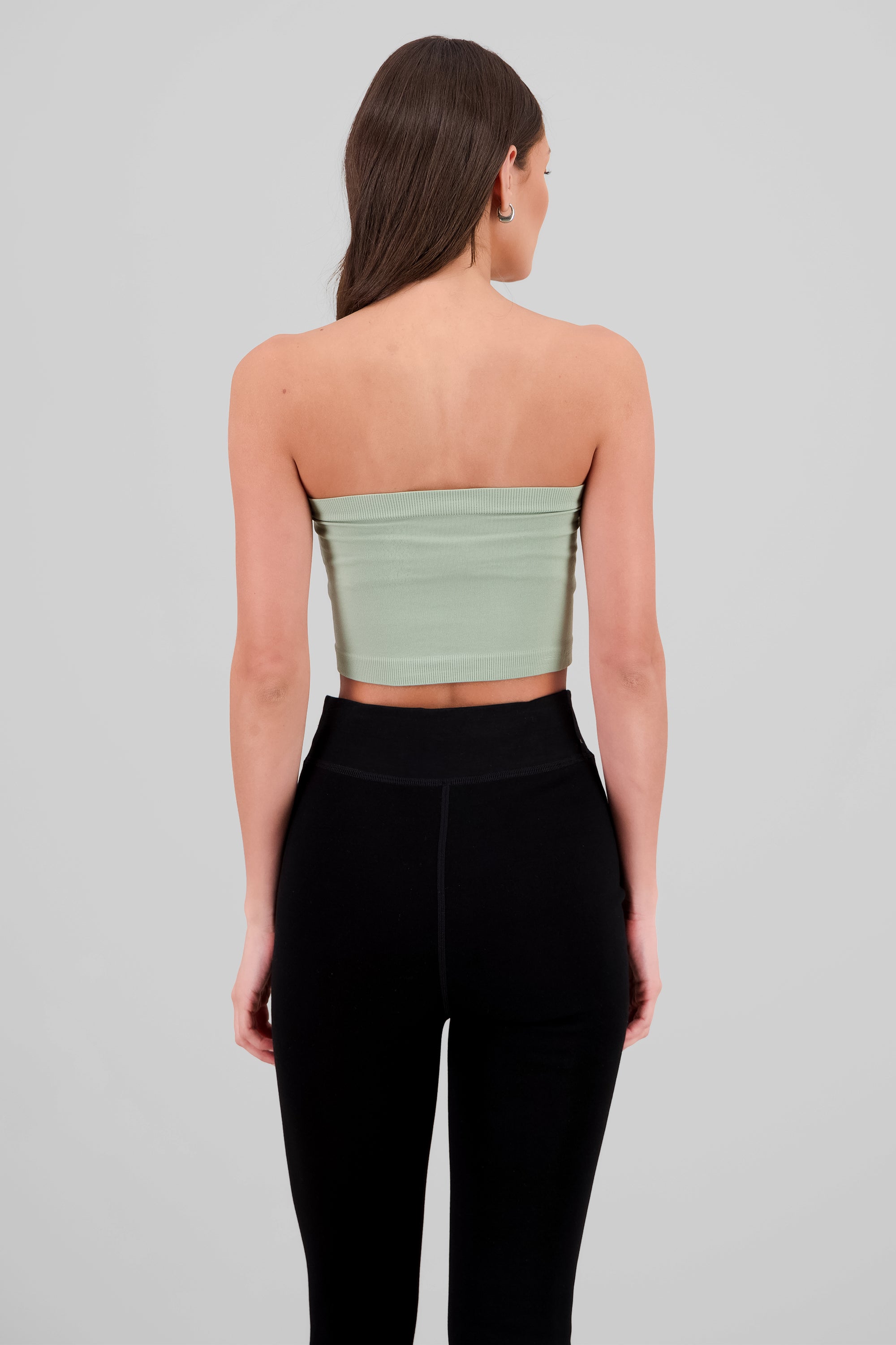 Plain Strapless Top LIGHT GREEN